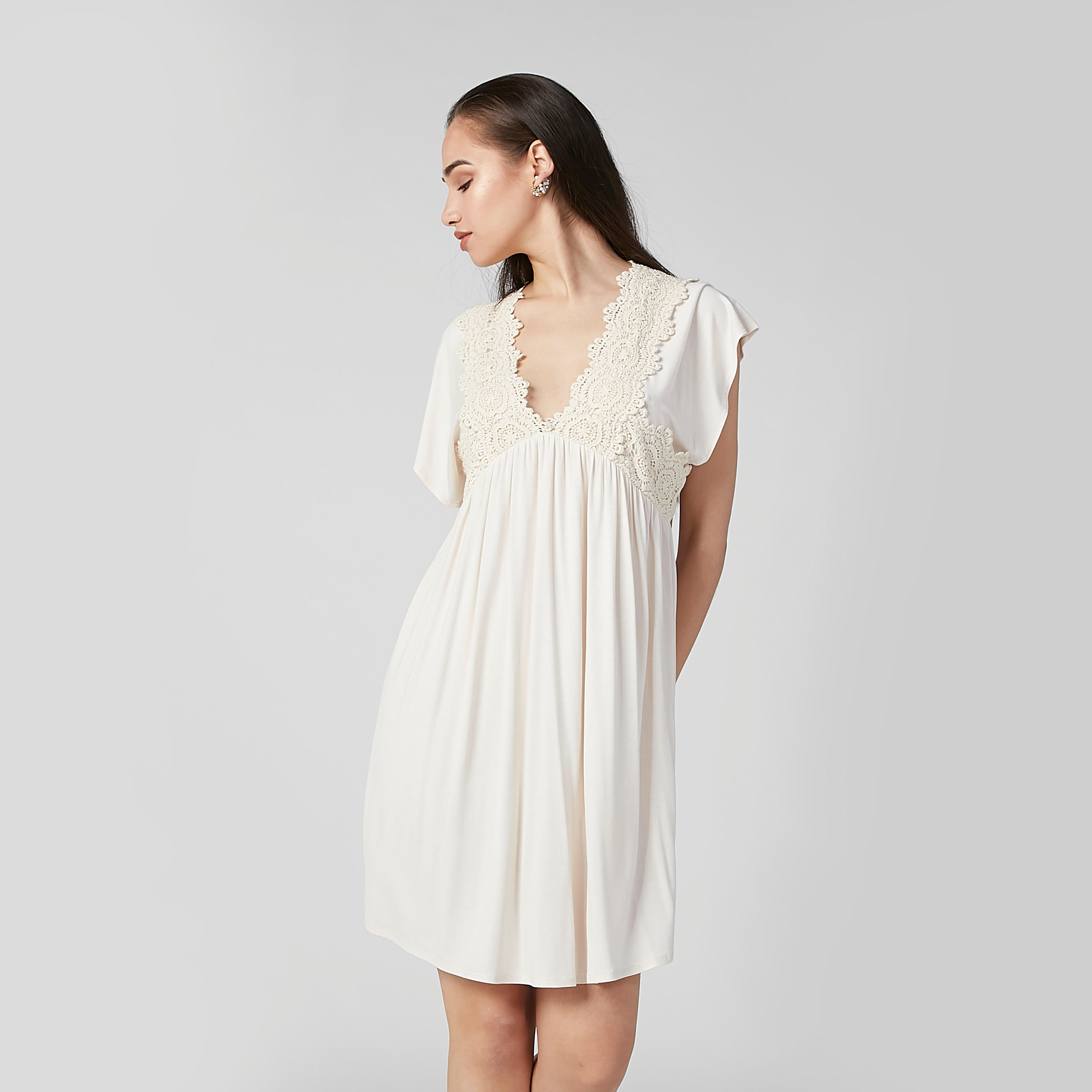 فستان واسع بارز الملمس بأربطة-women-clothing-dresses-image-4