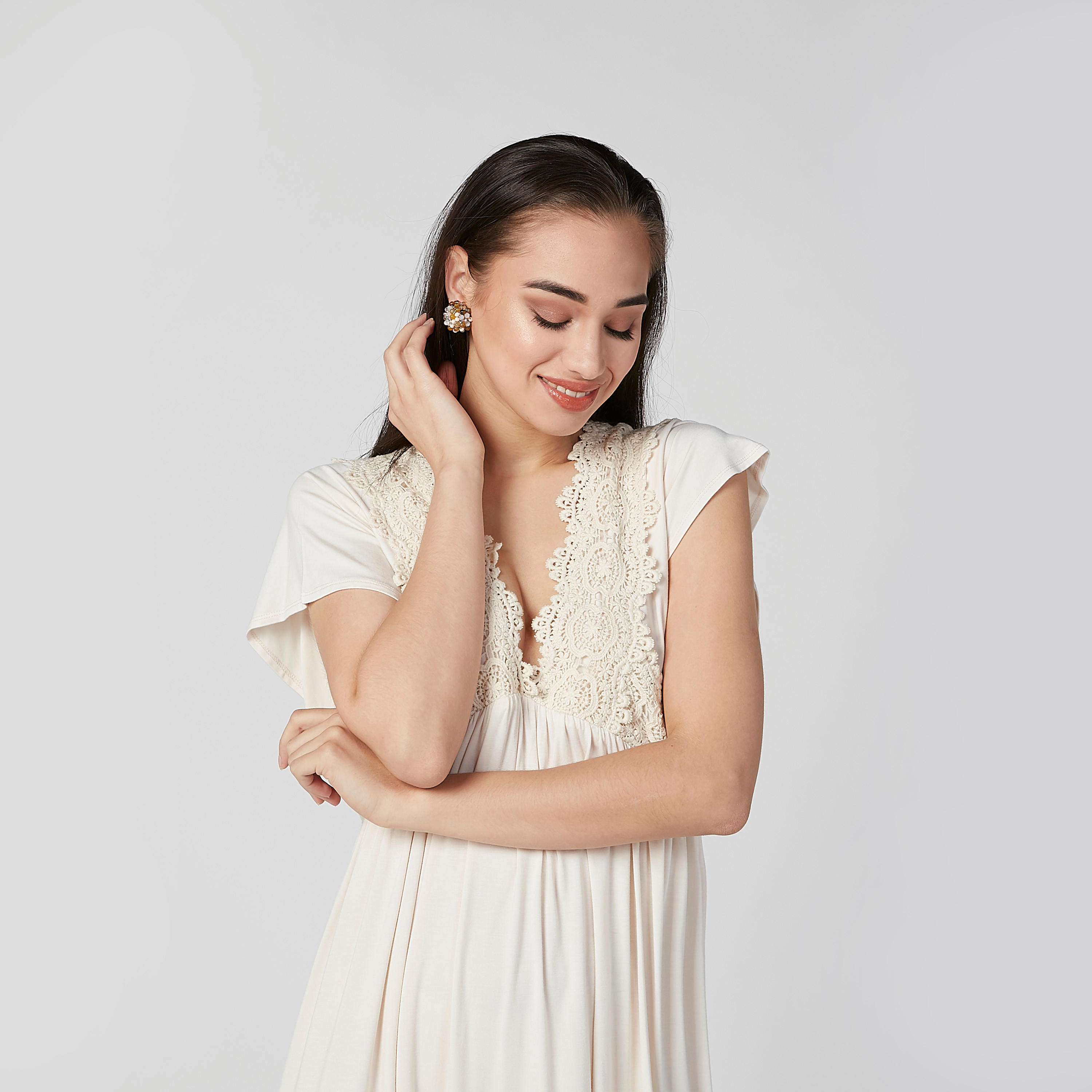 فستان واسع بارز الملمس بأربطة-women-clothing-dresses-image-3