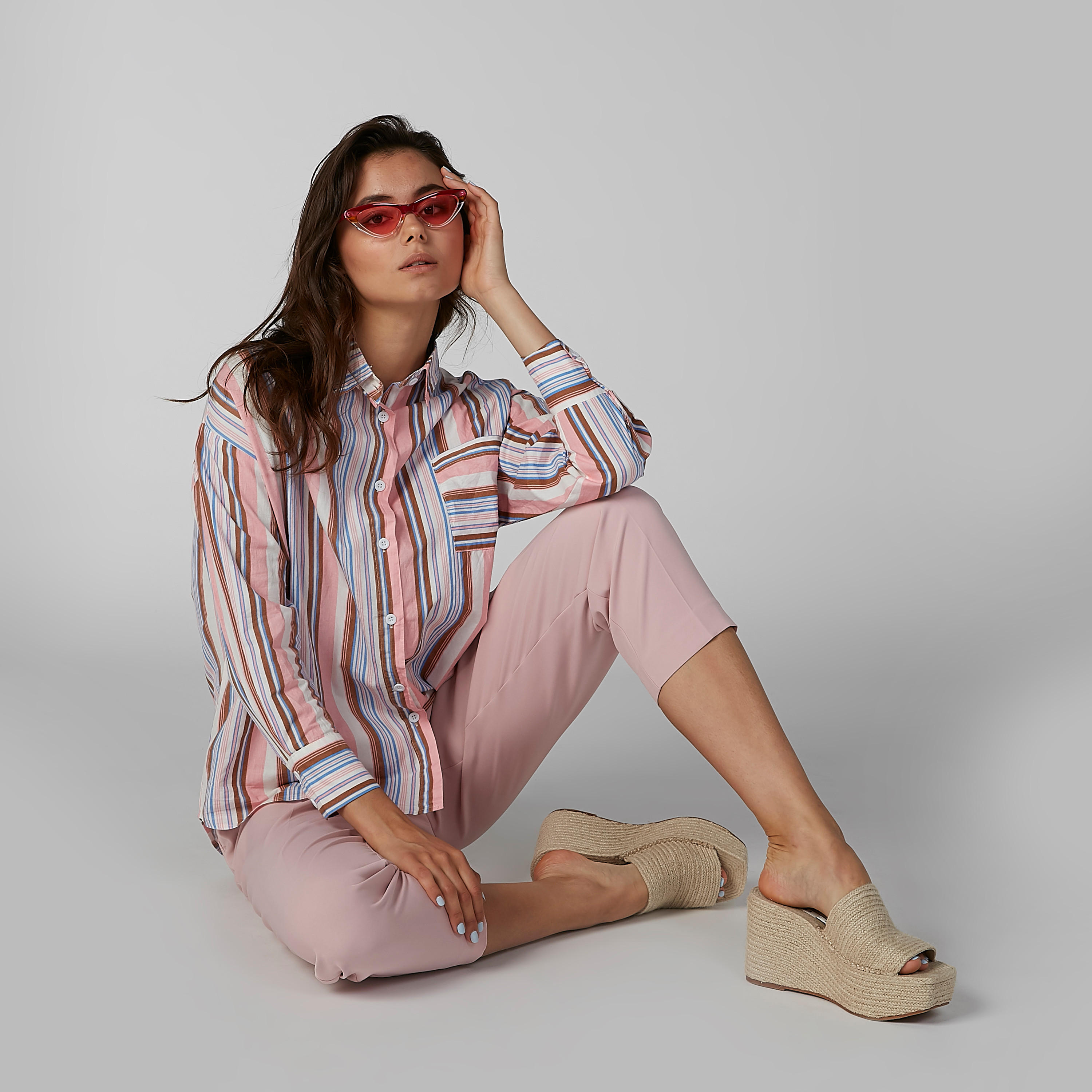 قميص مقلّم بأكمام طويلة من تو إكستريمز-women-clothing-shirtsandblouses-shirts-image-2