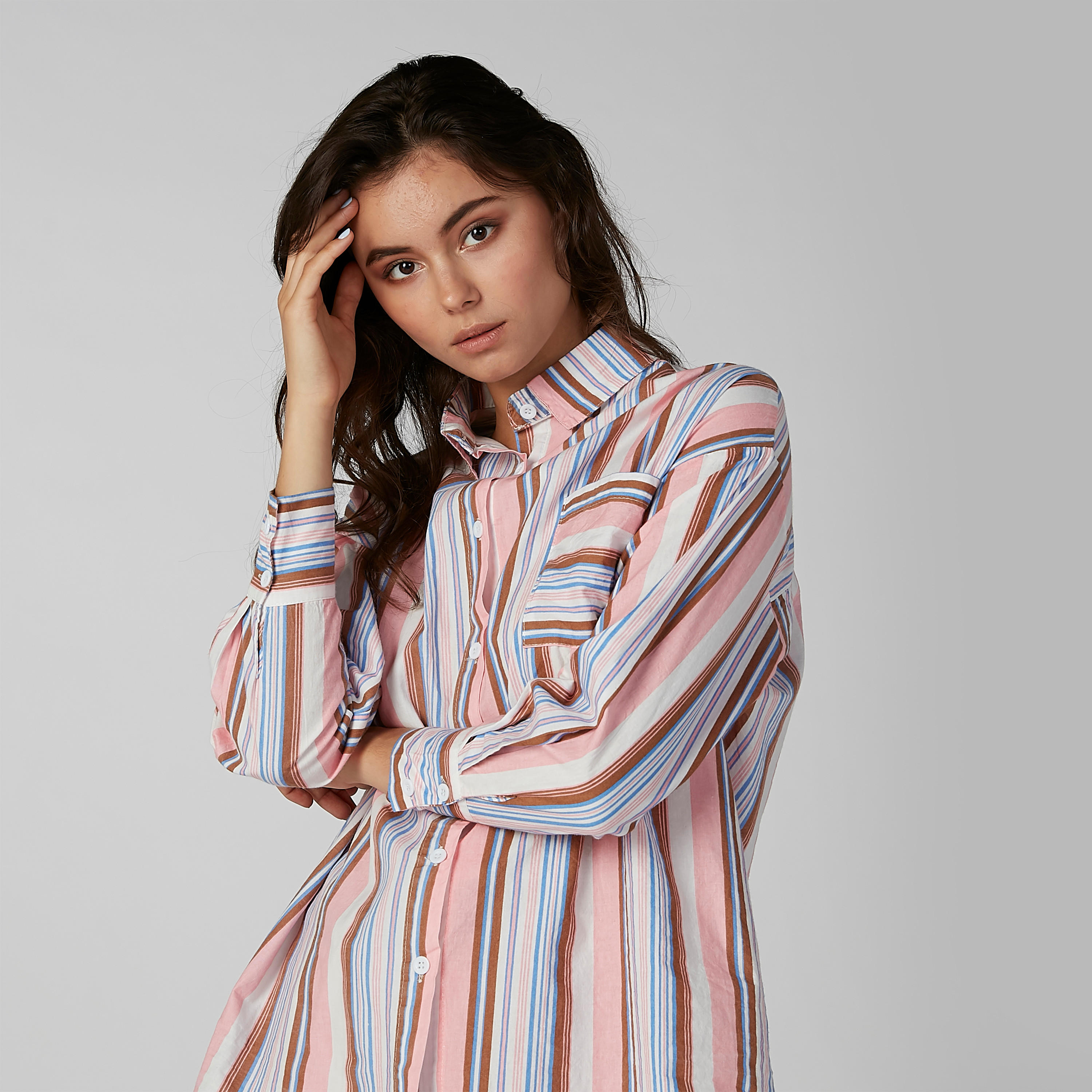 قميص مقلّم بأكمام طويلة من تو إكستريمز-women-clothing-shirtsandblouses-shirts-image-3