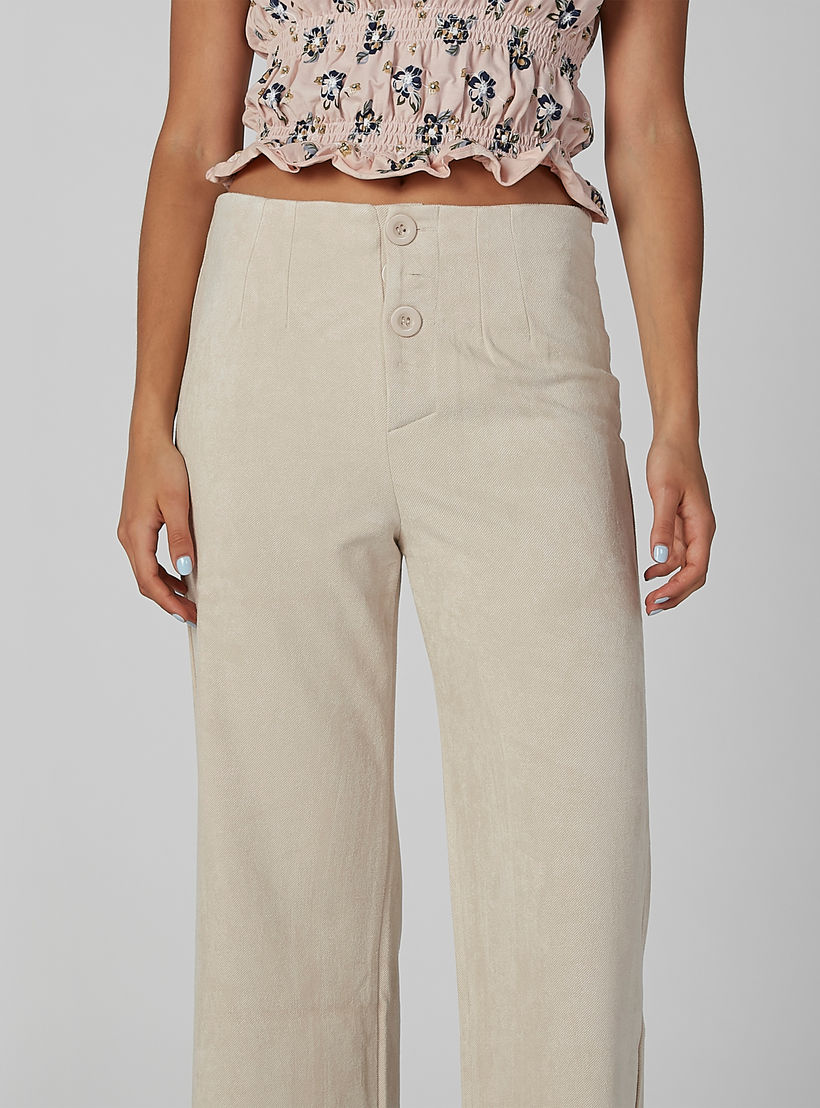 بنطال بخصر متوسط الارتفاع وأزرار من تو إكستريمز-women-clothing-bottoms-trousers-image-3