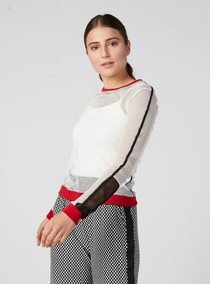 Textured Top with Round Neck and Long Sleeves-women-clothing-shirtsandblouses-blouses-image-4