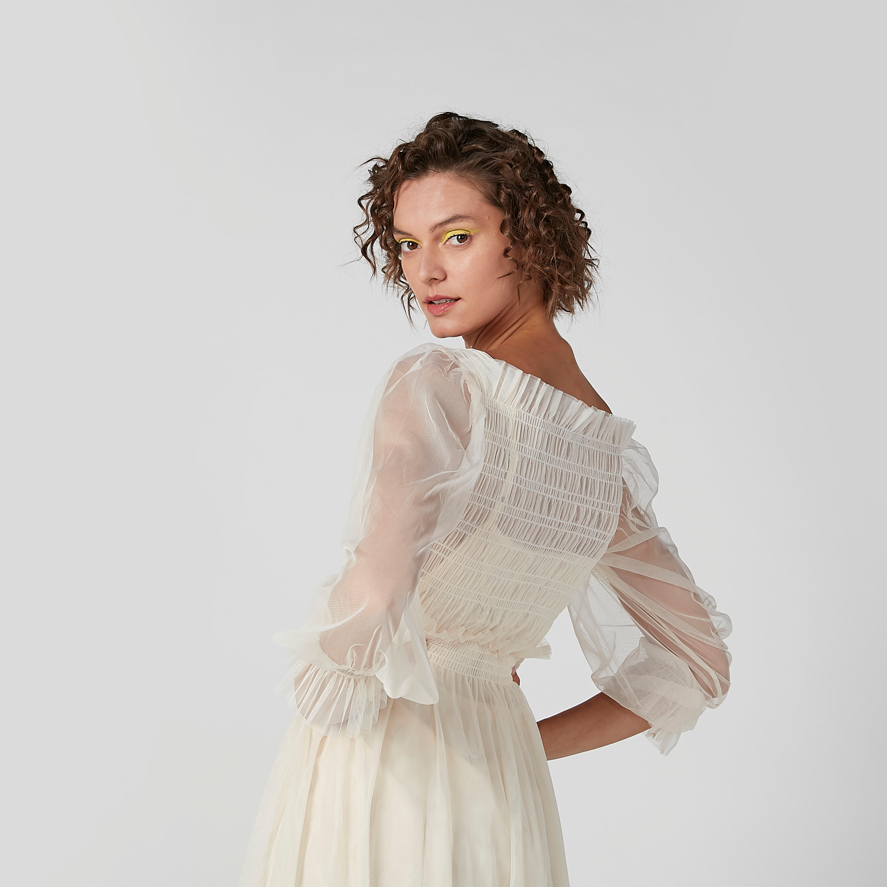 فستان إيه لاين ميدي بارز الملمس بأكمام 3/4 وتفاصيل مطرّزة-women-clothing-dresses-image-2