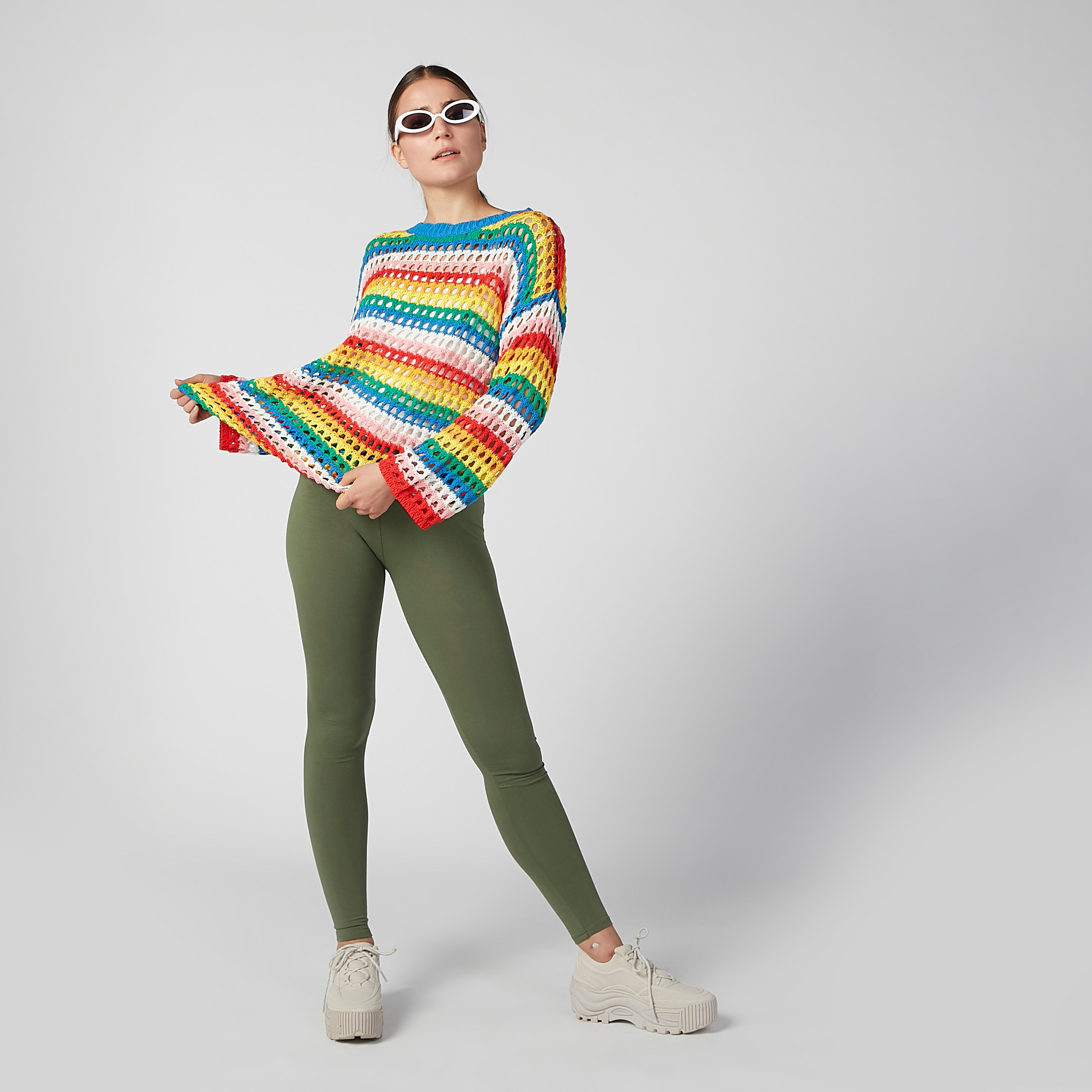 أفرول بارز الملمس بياقة مستديرة وأكتاف منسدلة-women-clothing-cardigansandjumpers-jumpers-image-1