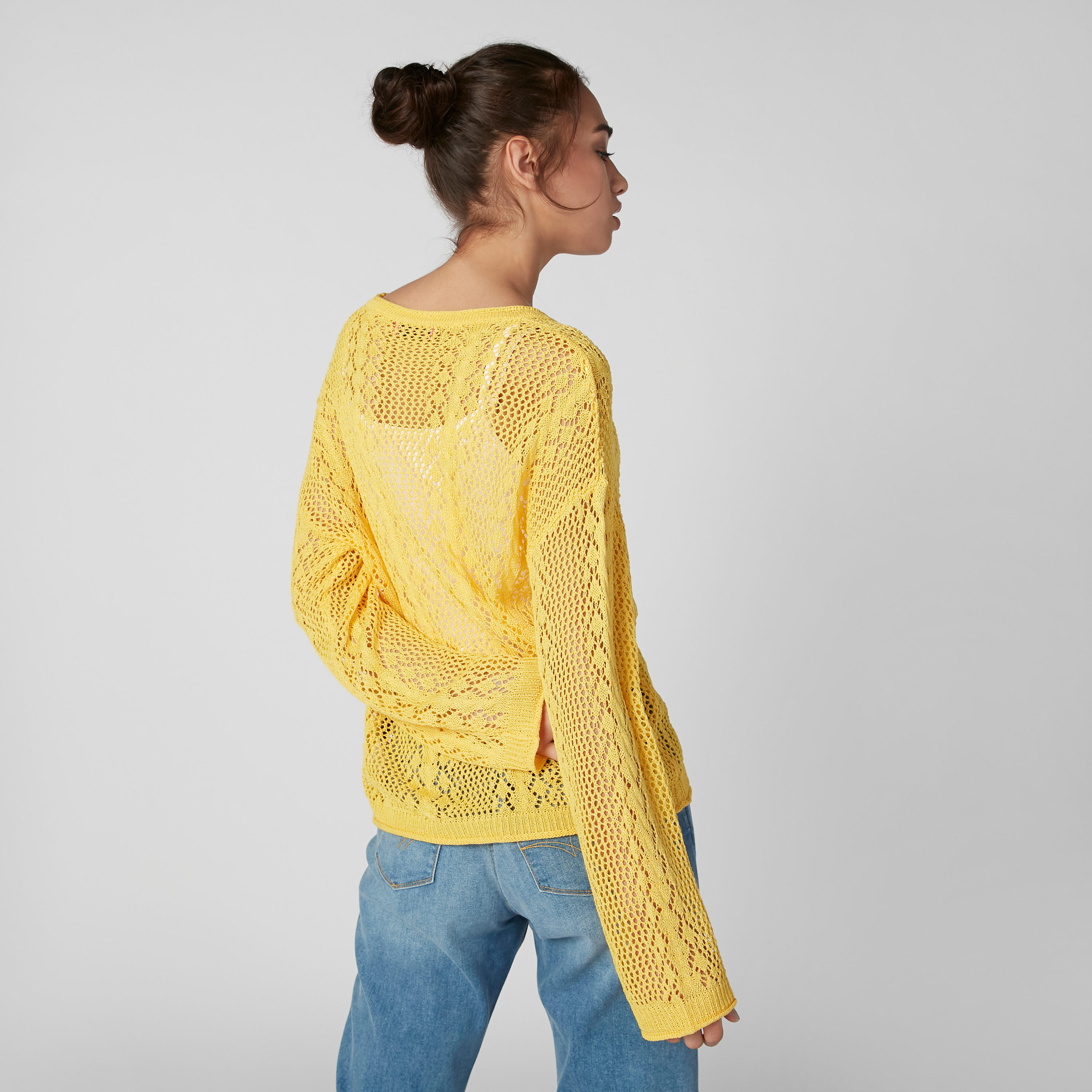 أفرول بارز الملمس بياقة مستديرة وأكتاف منسدلة-women-clothing-cardigansandjumpers-jumpers-image-3