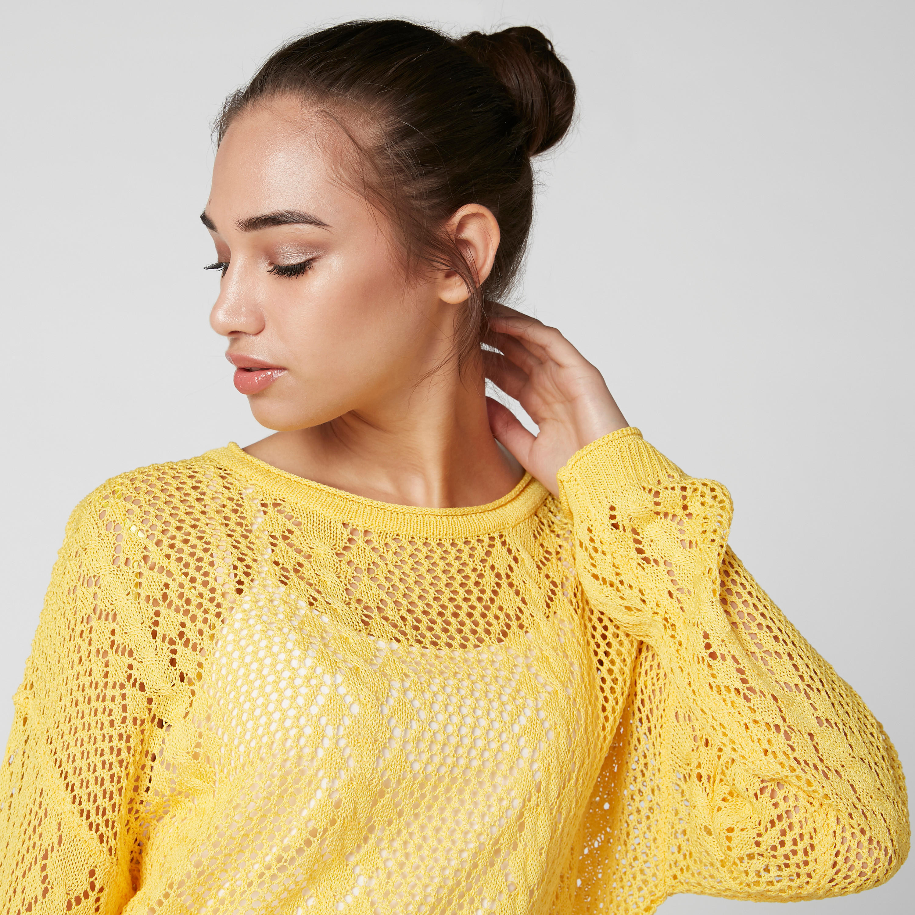 أفرول بارز الملمس بياقة مستديرة وأكتاف منسدلة-women-clothing-cardigansandjumpers-jumpers-image-4