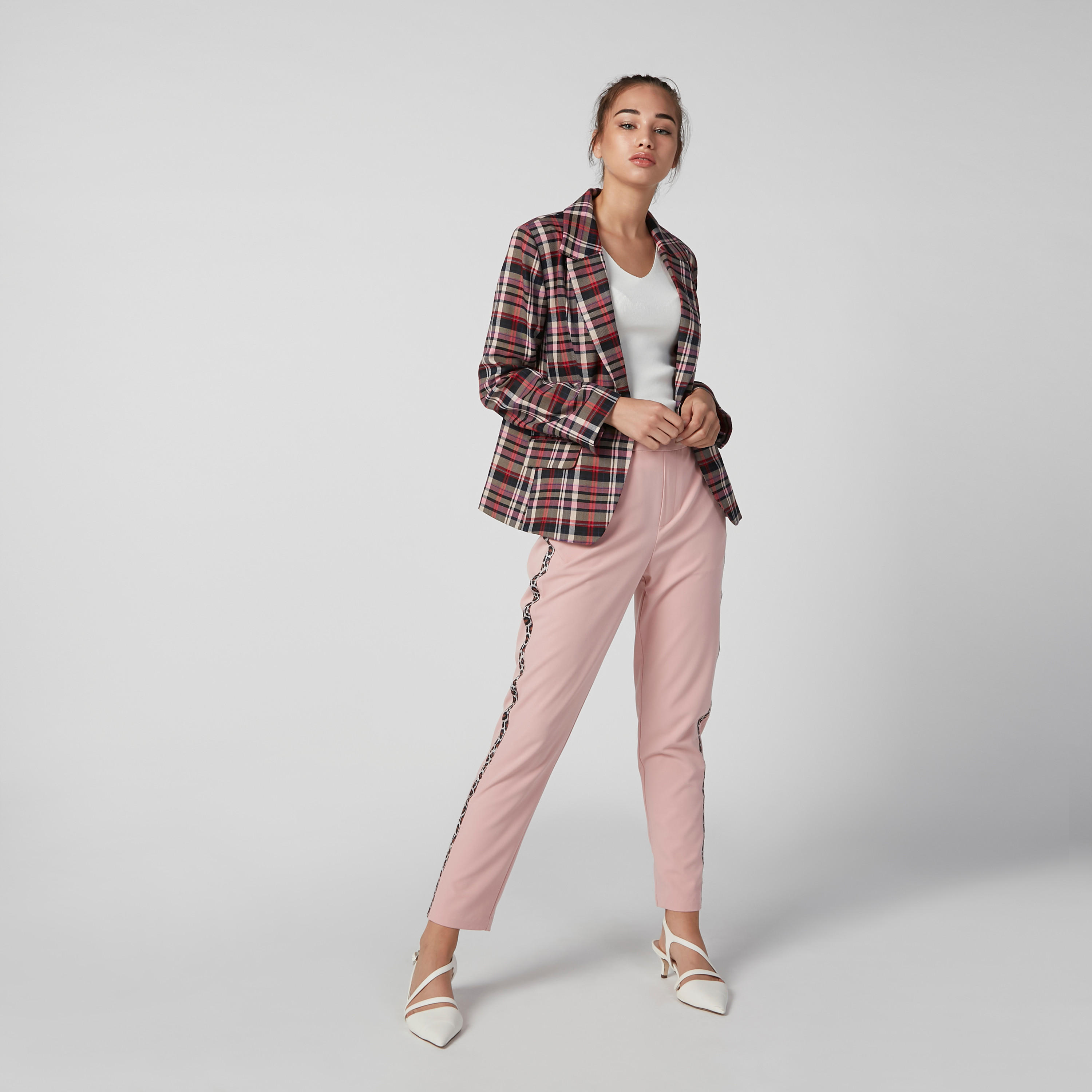 بلوزة بارزة الملمس دون أكمام بياقة V-women-clothing-shirtsandblouses-blouses-image-3