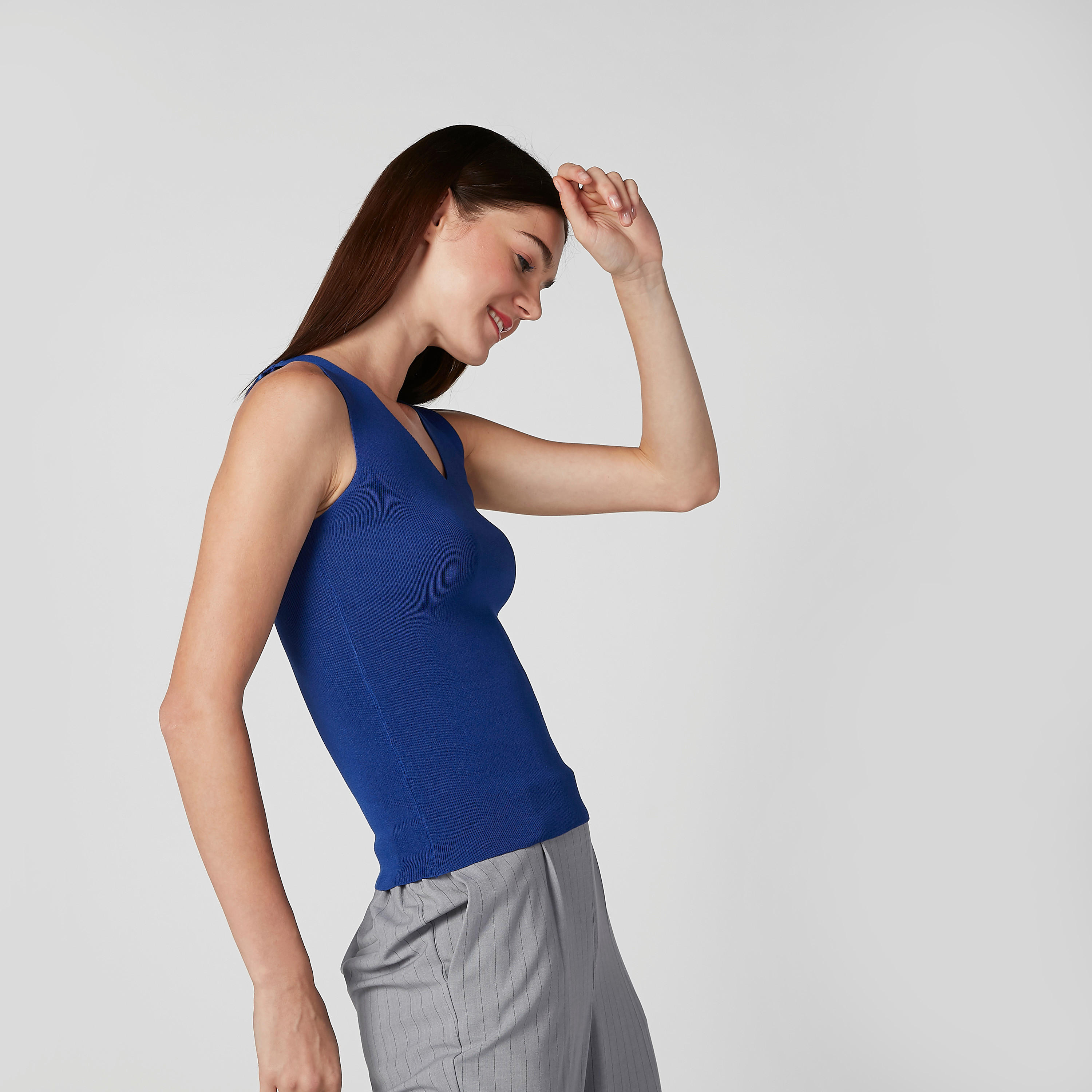 Textured Sleeveless Top with V-neck-women-clothing-shirtsandblouses-blouses-image-4