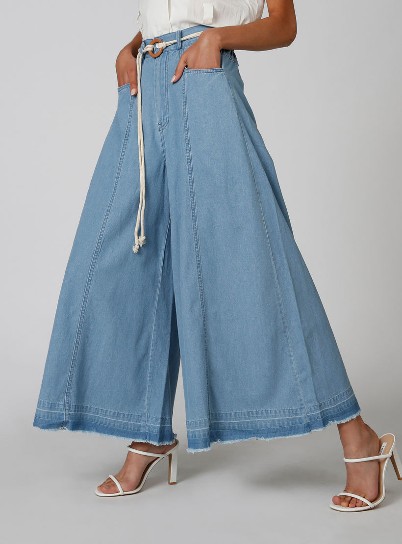 بنطلون بالازو دينم بقصّة واسعة وجيوب-women-clothing-bottoms-trousers-image-1