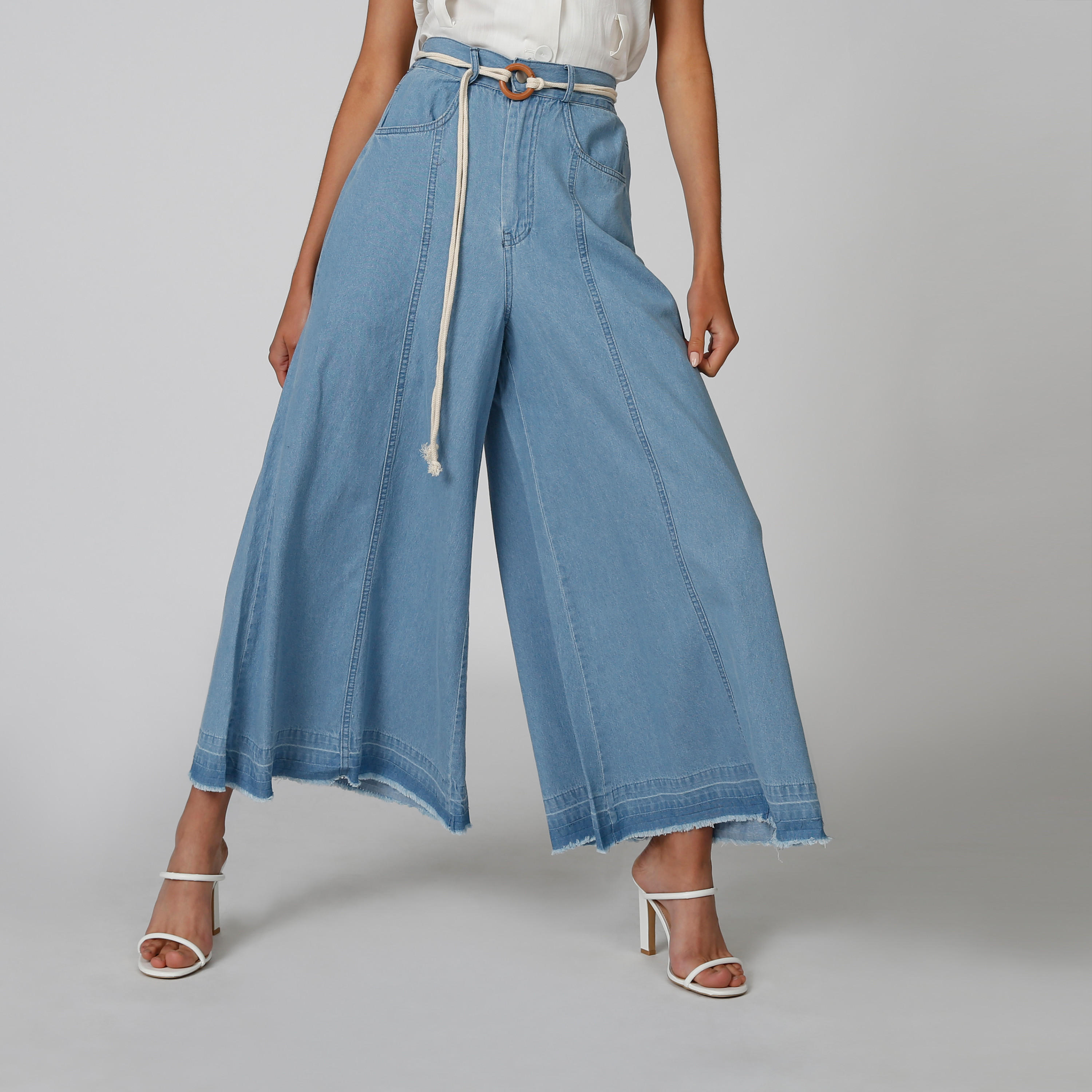 بنطلون بالازو دينم بقصّة واسعة وجيوب-women-clothing-bottoms-trousers-image-3