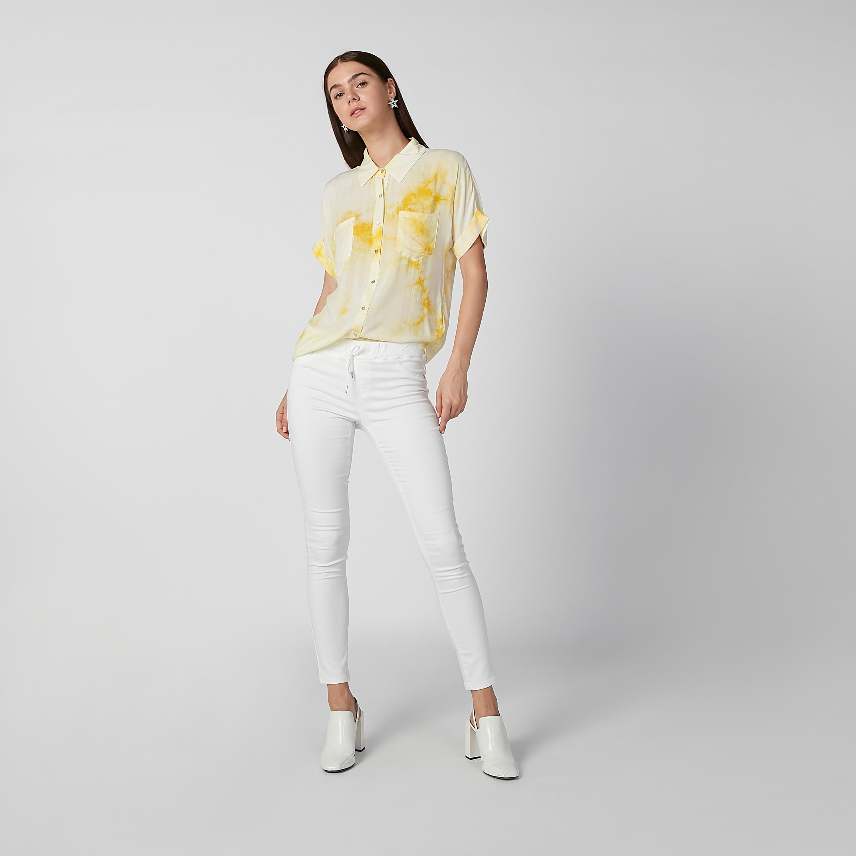 Printed Shirt with Spread Collar and Chest Pockets-women-clothing-shirtsandblouses-shirts-image-2