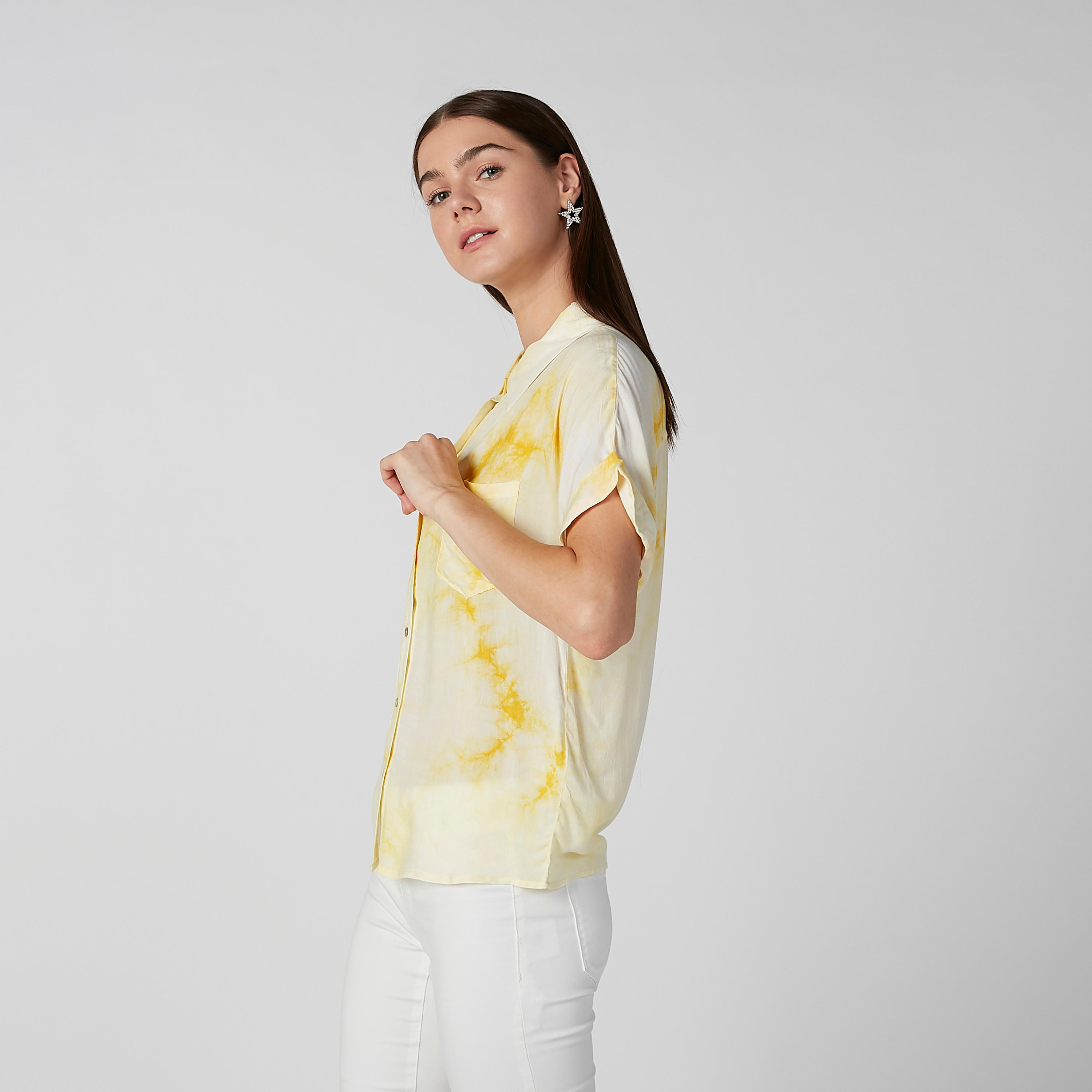 Printed Shirt with Spread Collar and Chest Pockets-women-clothing-shirtsandblouses-shirts-image-3