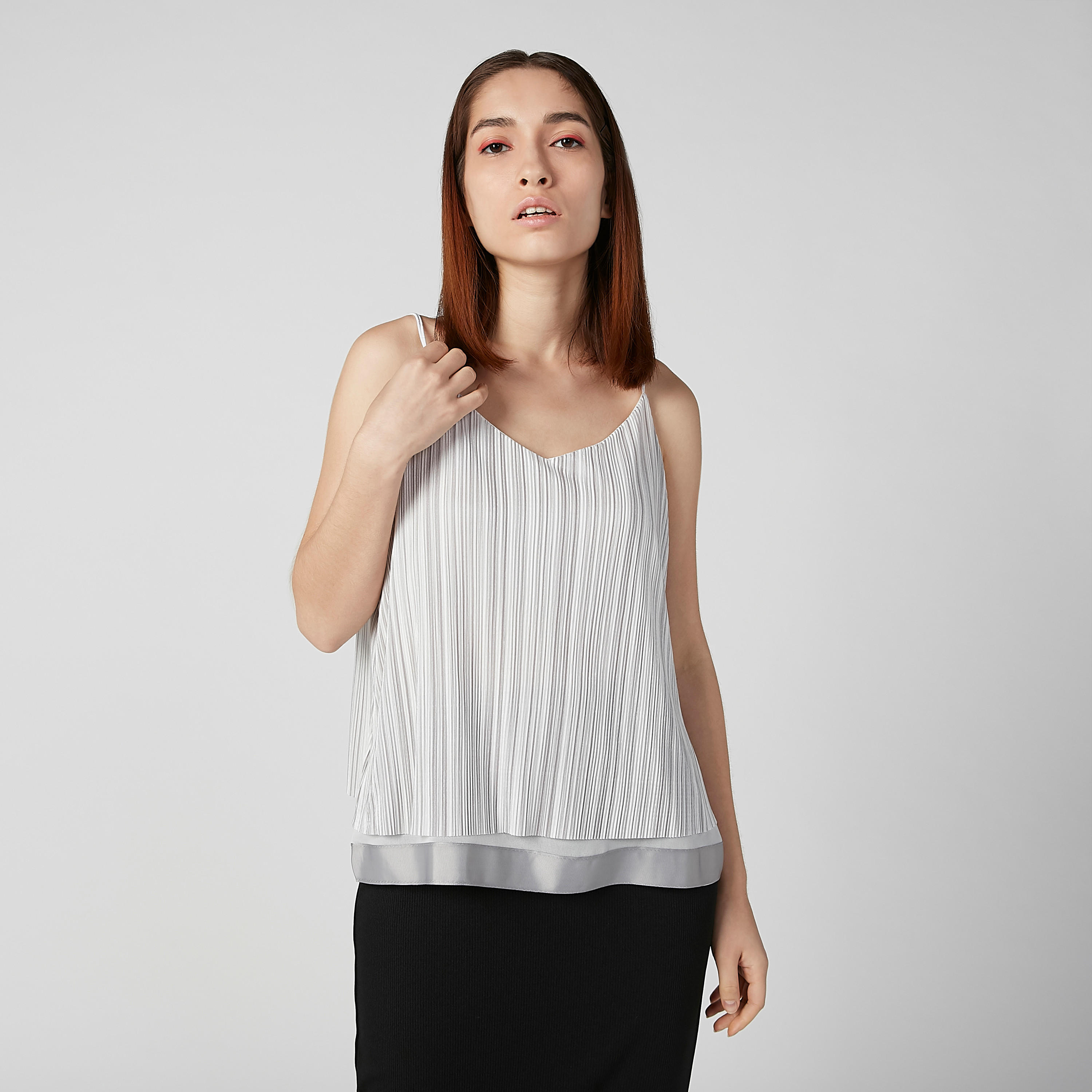 Textured Sleeveless Top with V-neck-women-clothing-shirtsandblouses-blouses-image-1