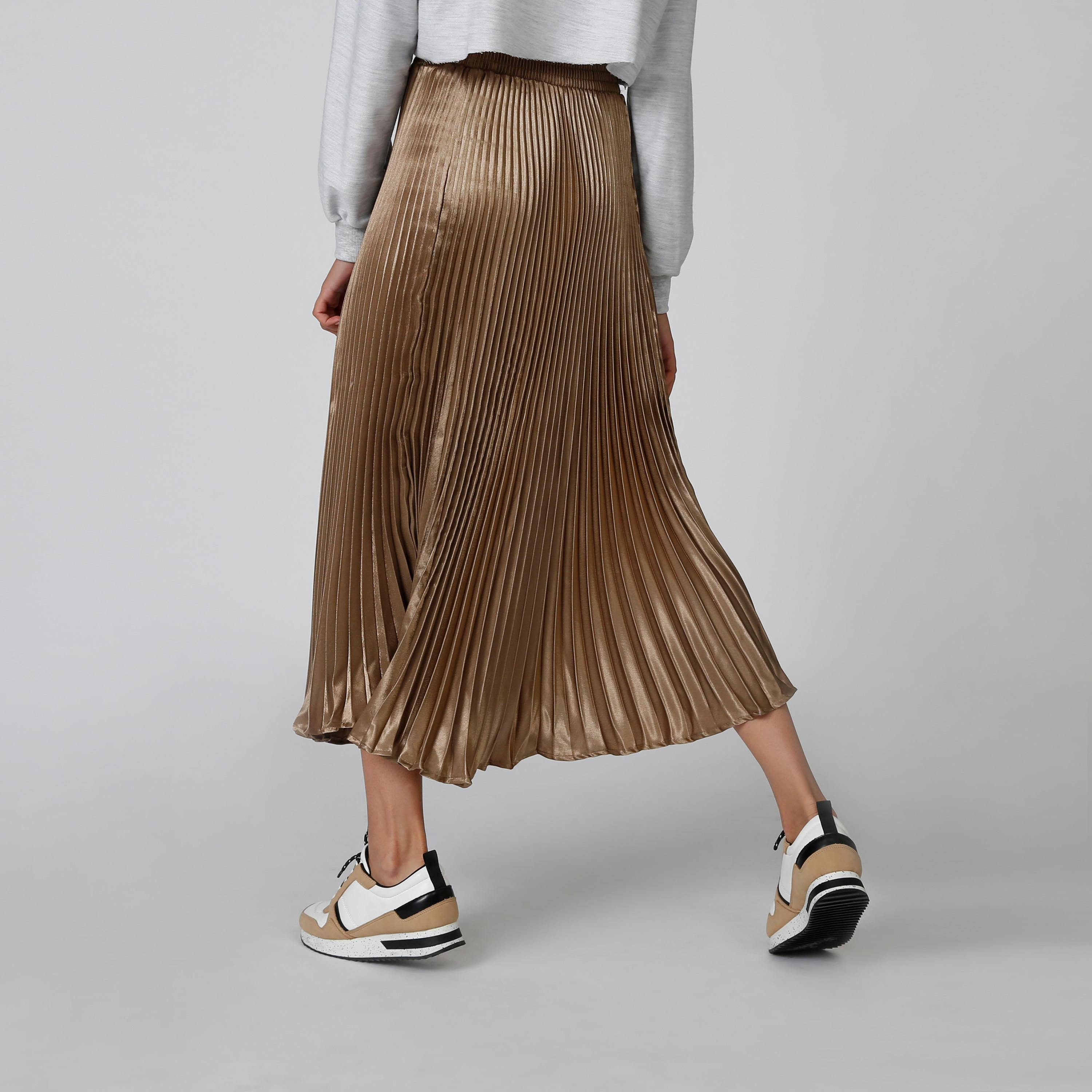 تنورة ميدي إيه لاين بخصر مطّاطي وثنيات-women-clothing-bottoms-skirts-image-2