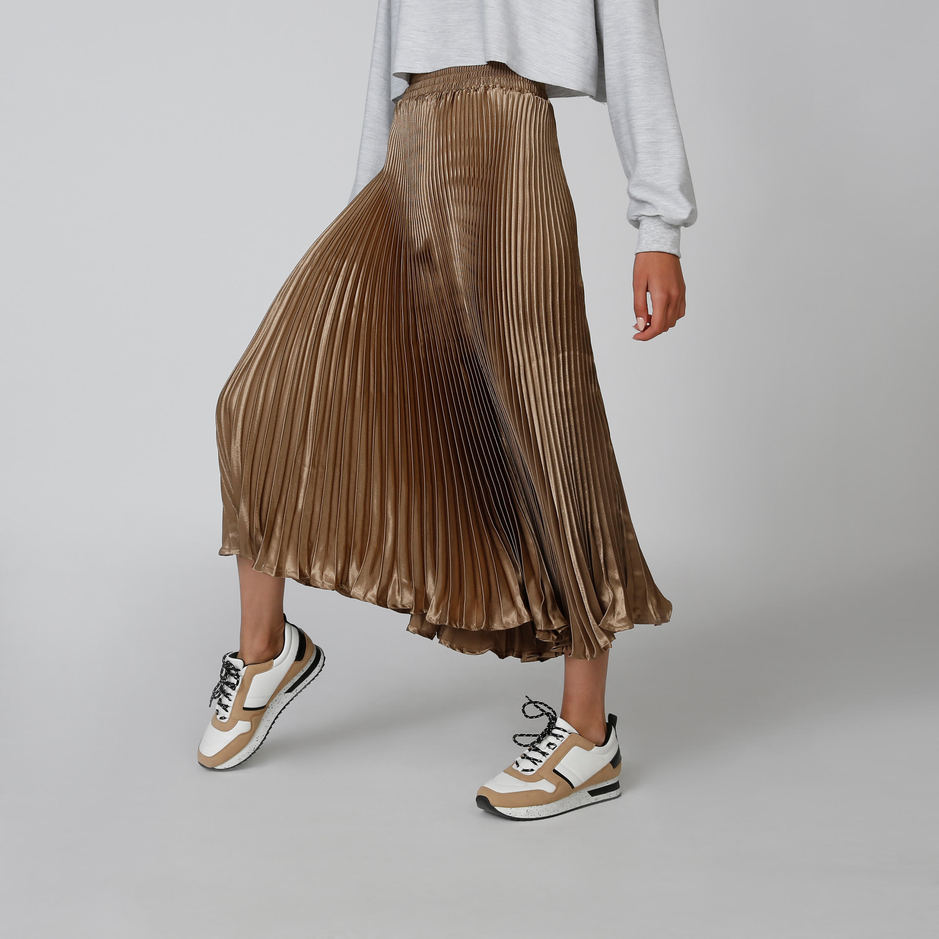 تنورة ميدي إيه لاين بخصر مطّاطي وثنيات-women-clothing-bottoms-skirts-image-3