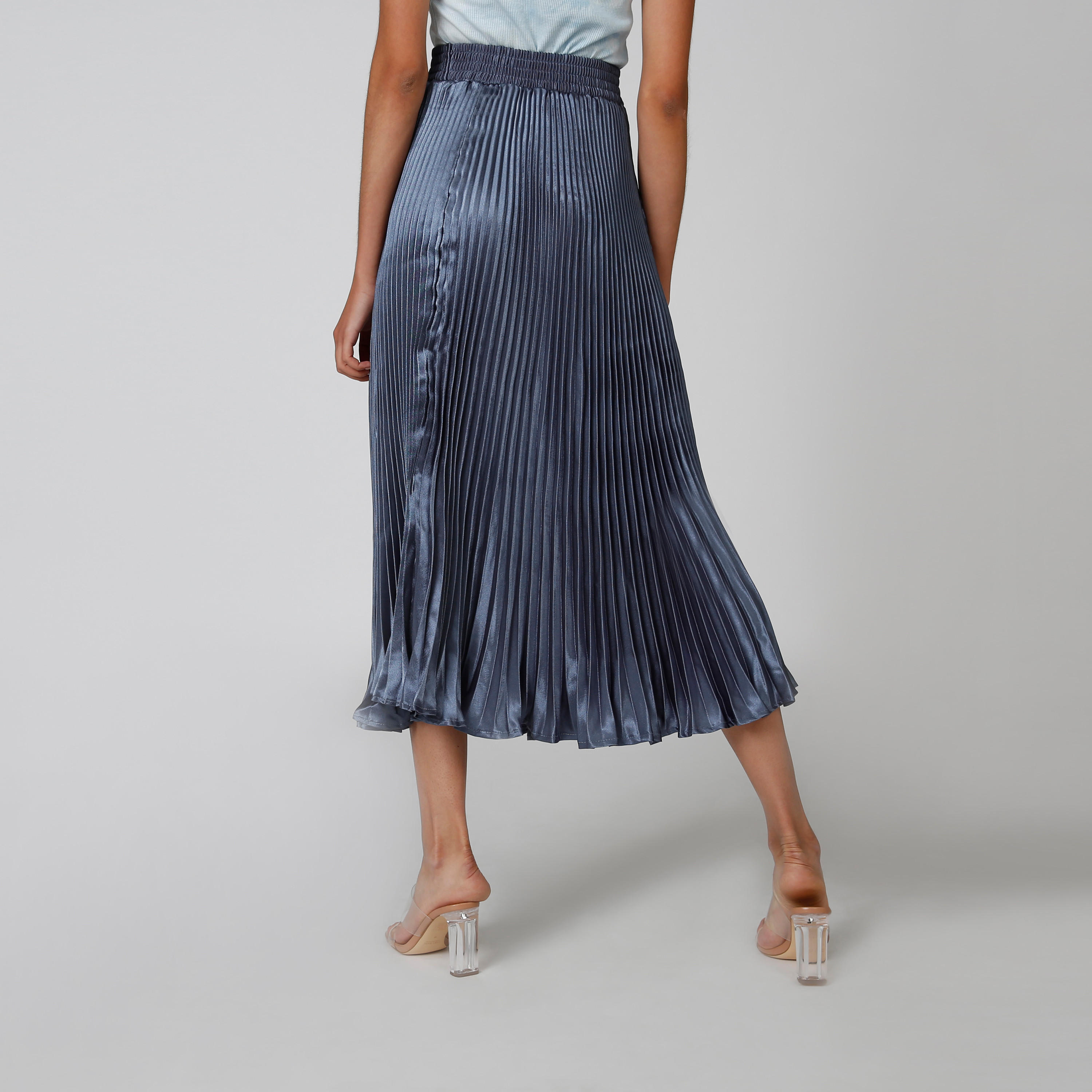 تنورة ميدي إيه لاين بخصر مطّاطي وثنيات-women-clothing-bottoms-skirts-image-2