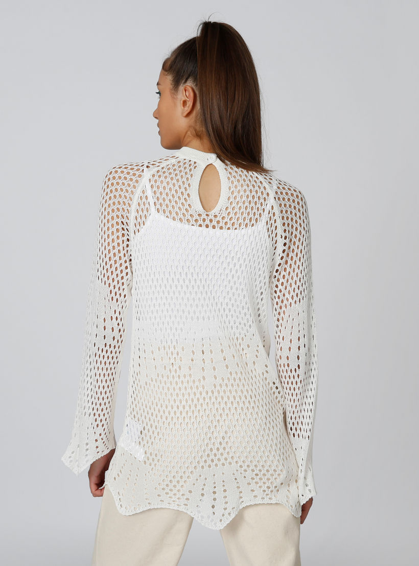 بلوزة دانتيل بياقة عالية وأكمام طويلة-women-clothing-shirtsandblouses-blouses-image-5
