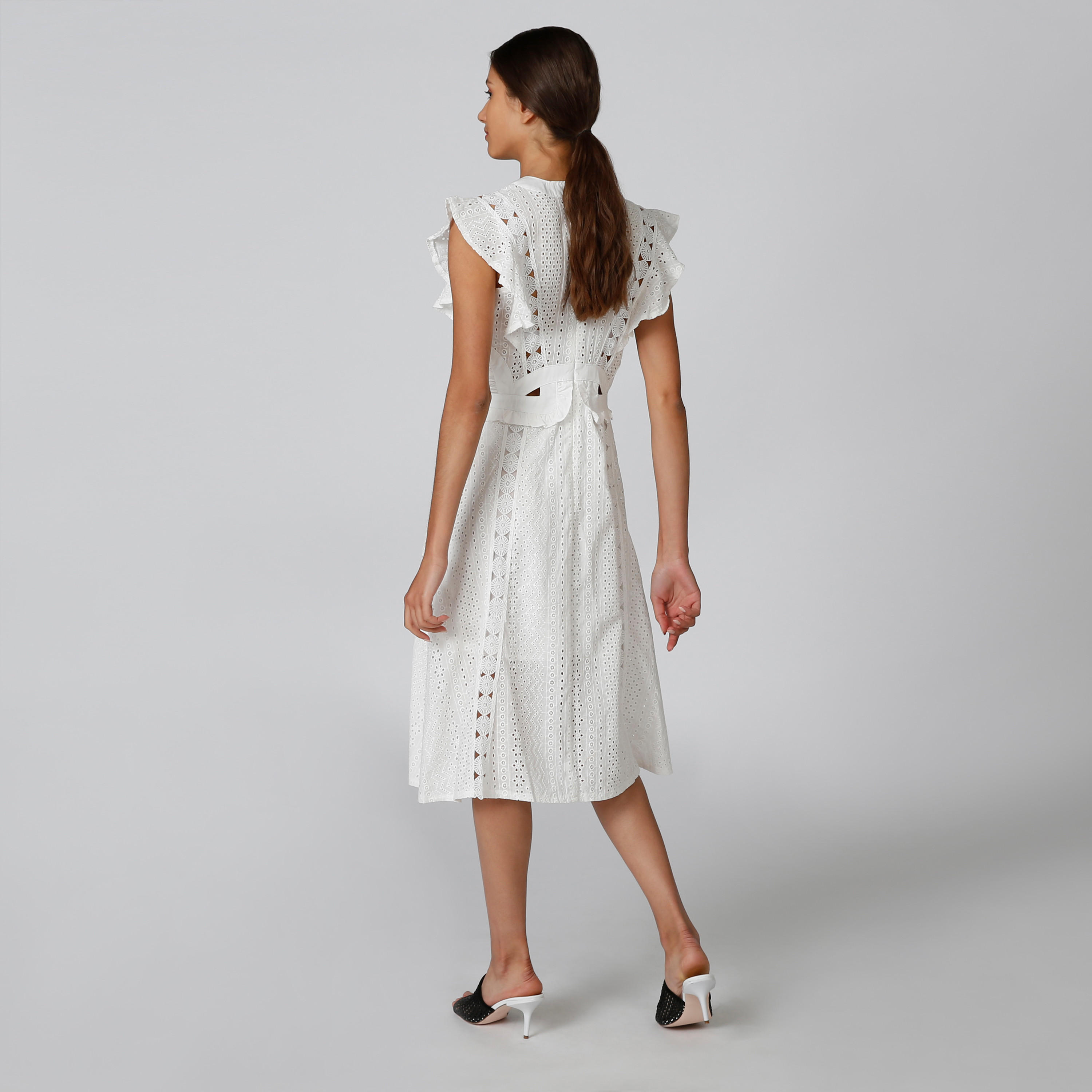 فستان شيفلي طويل إيه لاين بتفاصيل كشكش-women-clothing-dresses-image-2