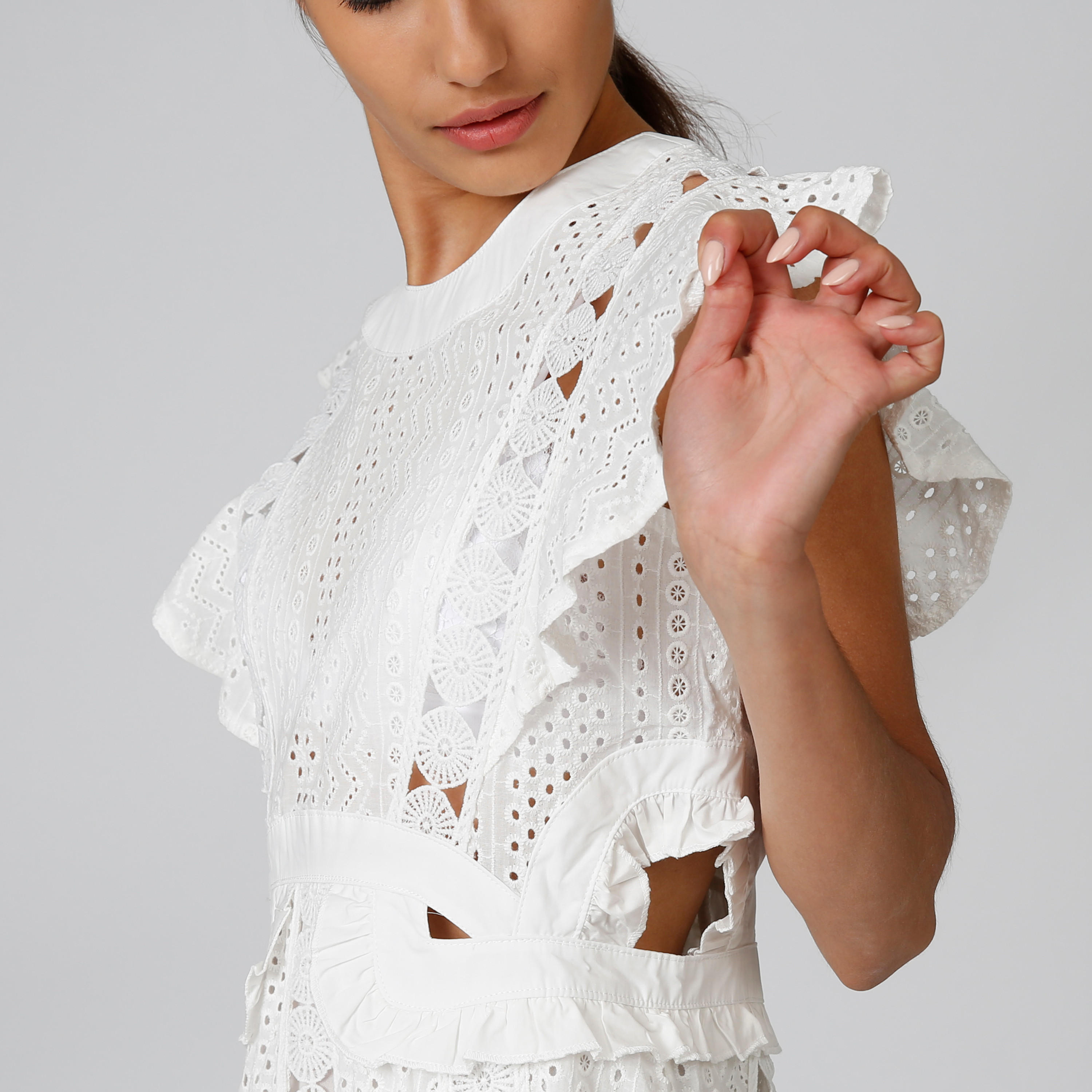 فستان شيفلي طويل إيه لاين بتفاصيل كشكش-women-clothing-dresses-image-6