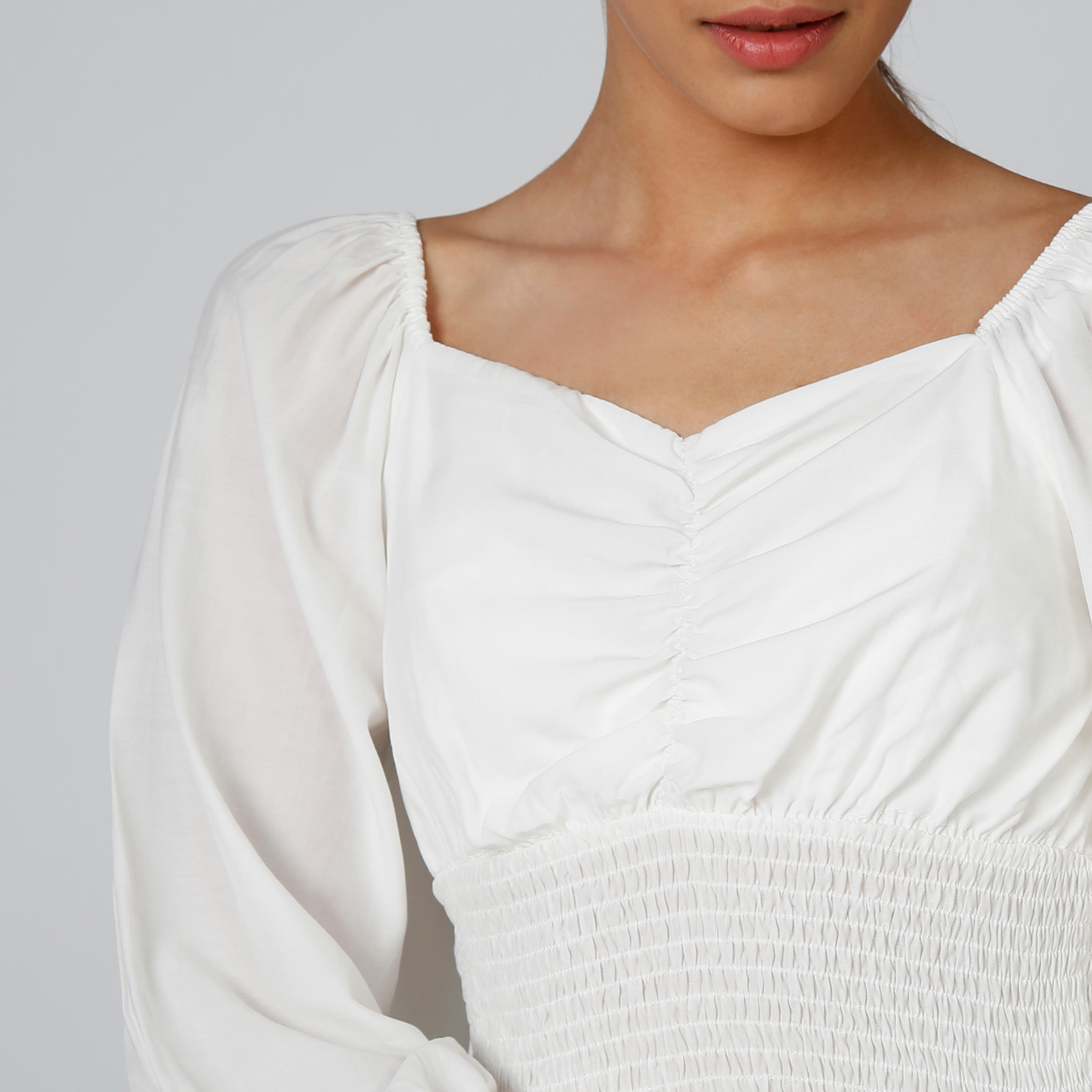 Textured Top with Flounce Sleeves and Smocking Detail-women-clothing-shirtsandblouses-blouses-image-5