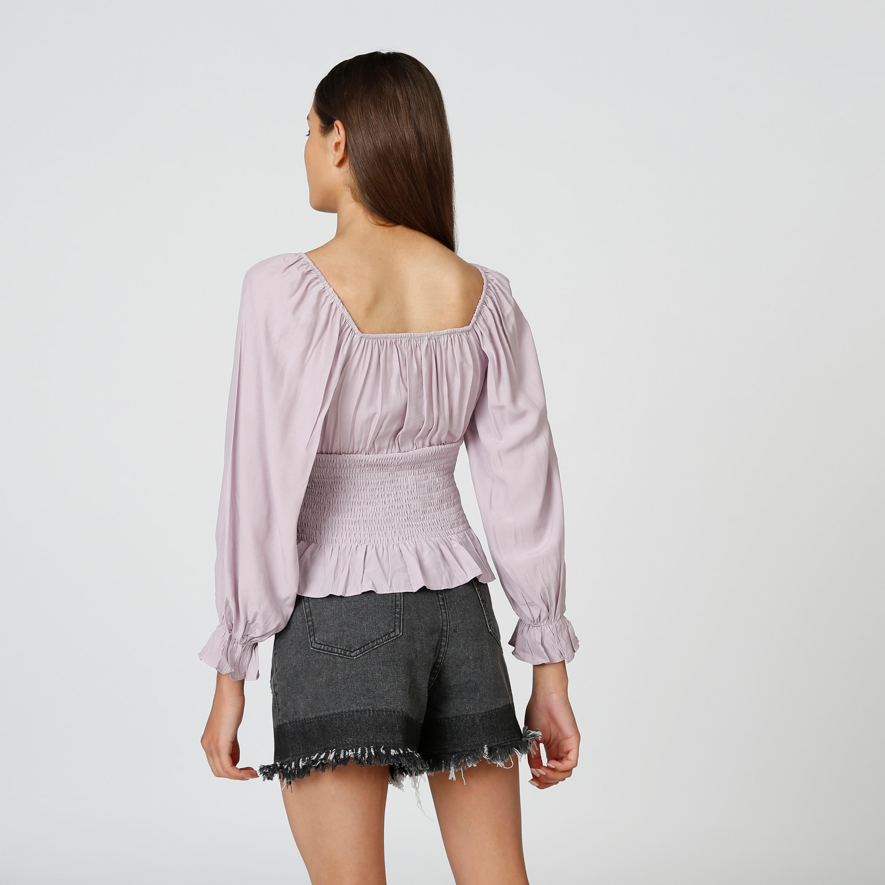 بلوزة بكشكش وياقة سويت هارت وأكمام طويلة من تو إكستريمز-women-clothing-shirtsandblouses-blouses-image-2