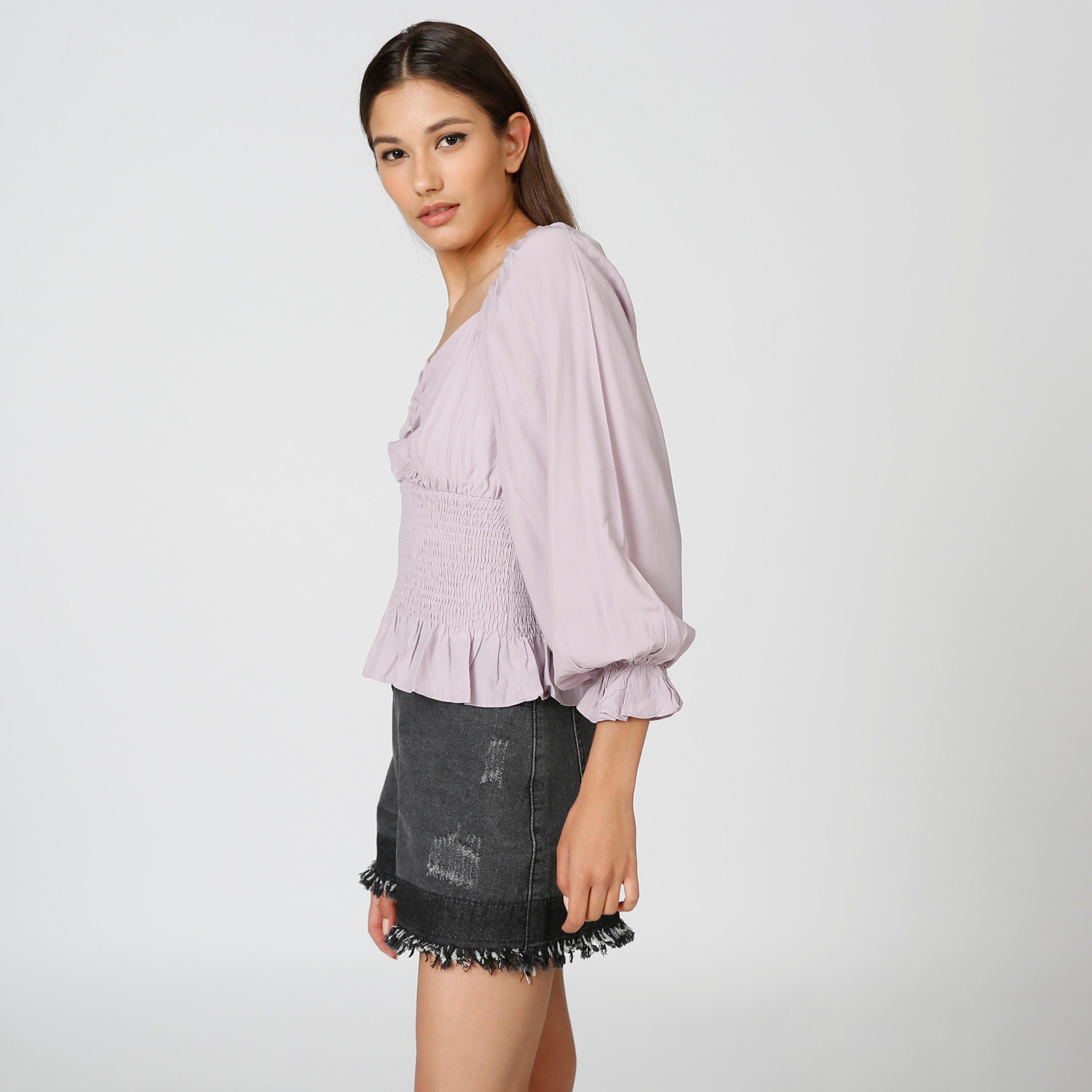 بلوزة بكشكش وياقة سويت هارت وأكمام طويلة من تو إكستريمز-women-clothing-shirtsandblouses-blouses-image-6