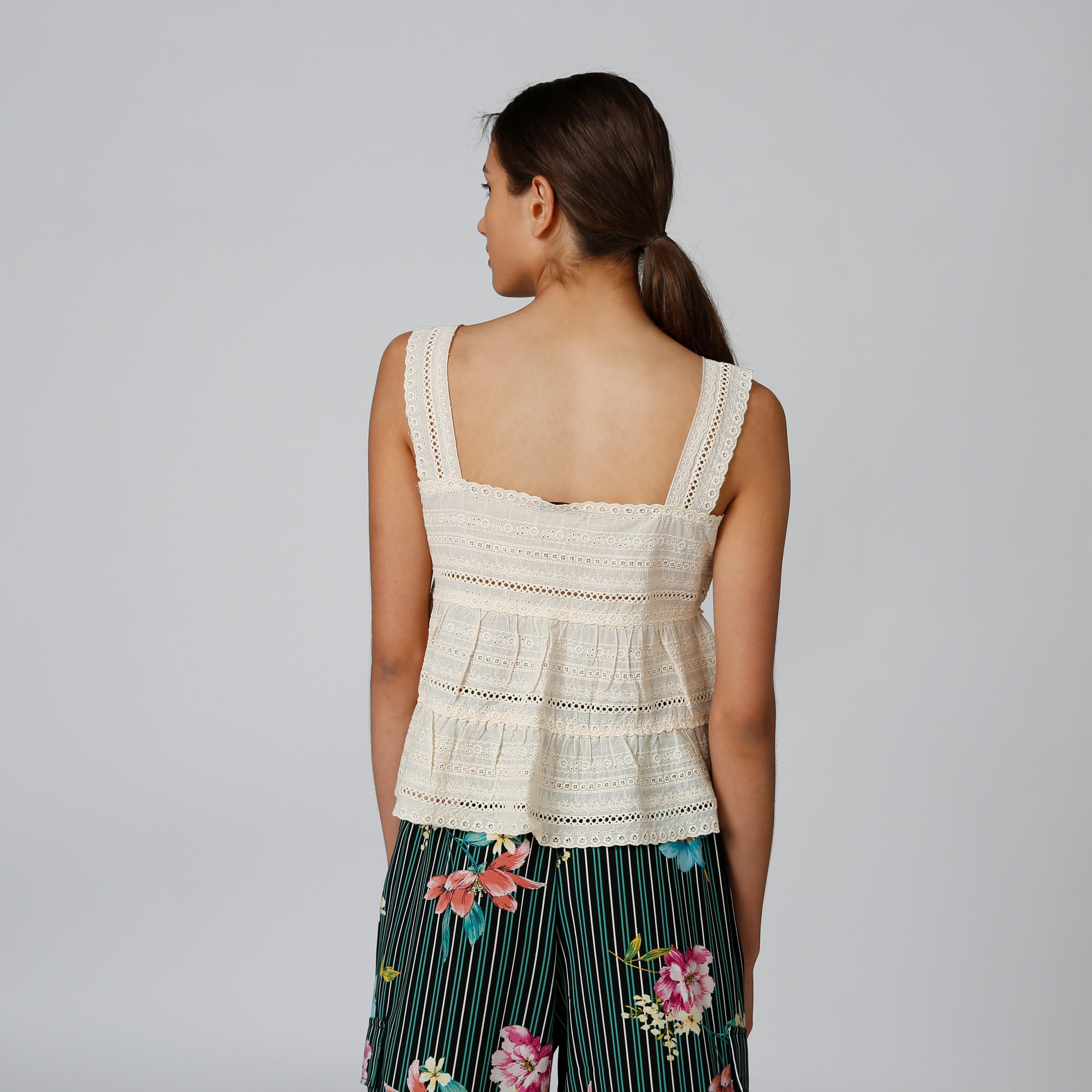 Textured Sleeveless Top with Schiffli Detail-women-clothing-shirtsandblouses-blouses-image-2