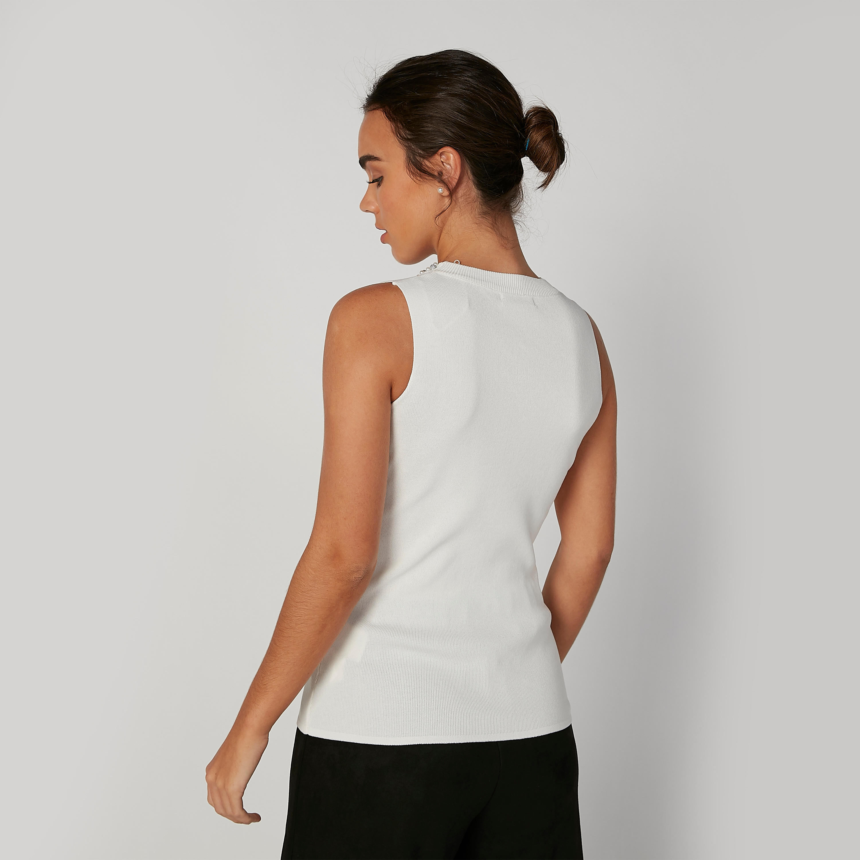 Embellished Sleeveless Top with Round Neck-women-clothing-tshirts-image-2