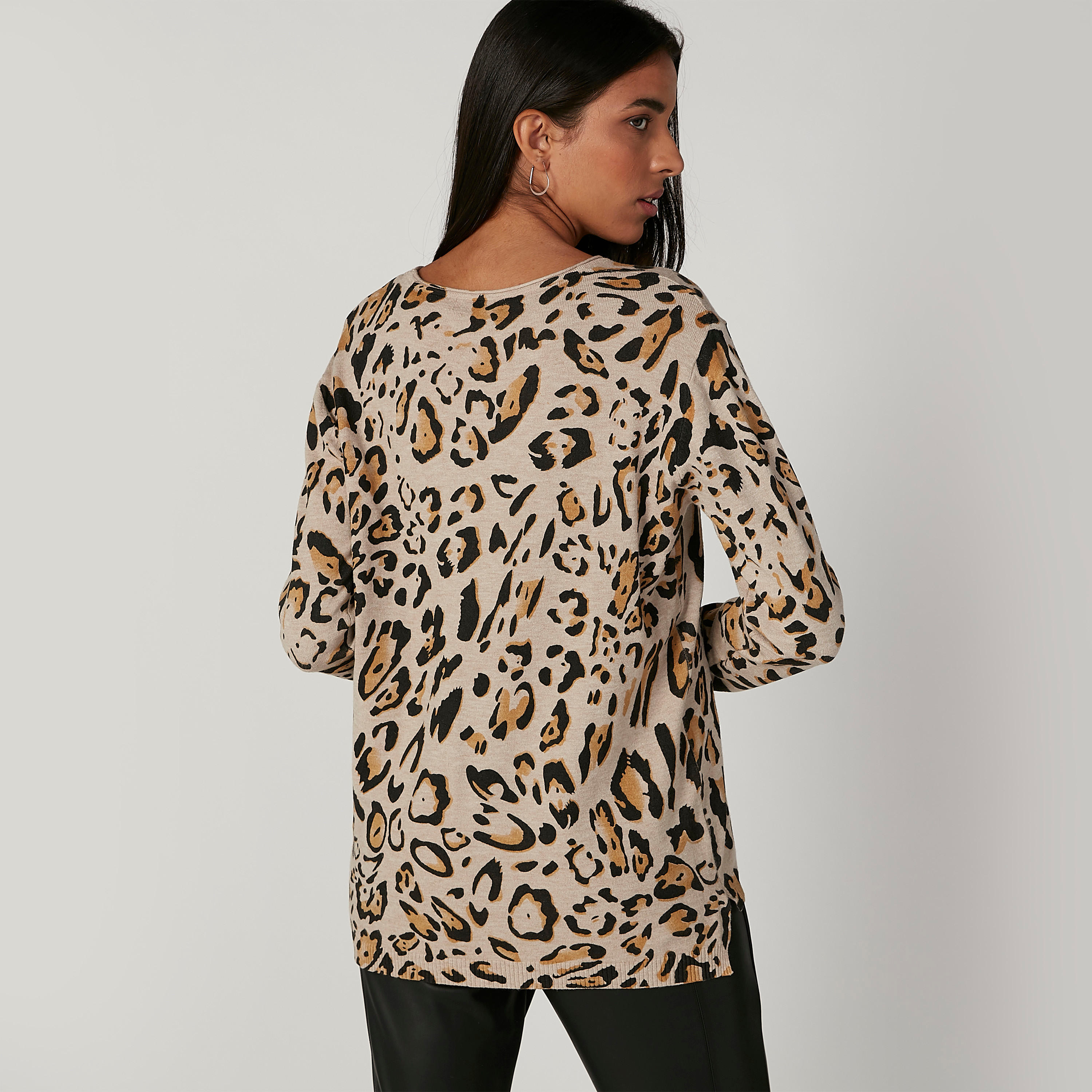 كنزة بياقة قارب وأكمام طويلة وطبعات حيوانات-women-clothing-cardigansandjumpers-jumpers-image-2