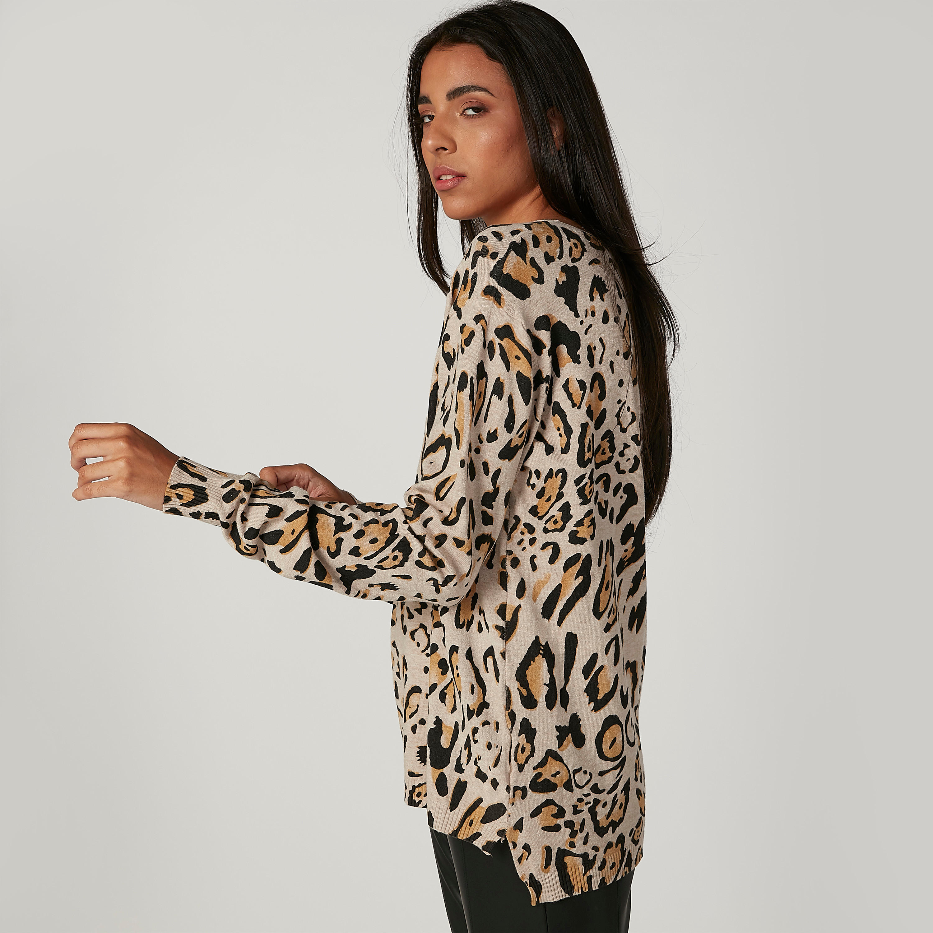 كنزة بياقة قارب وأكمام طويلة وطبعات حيوانات-women-clothing-cardigansandjumpers-jumpers-image-3