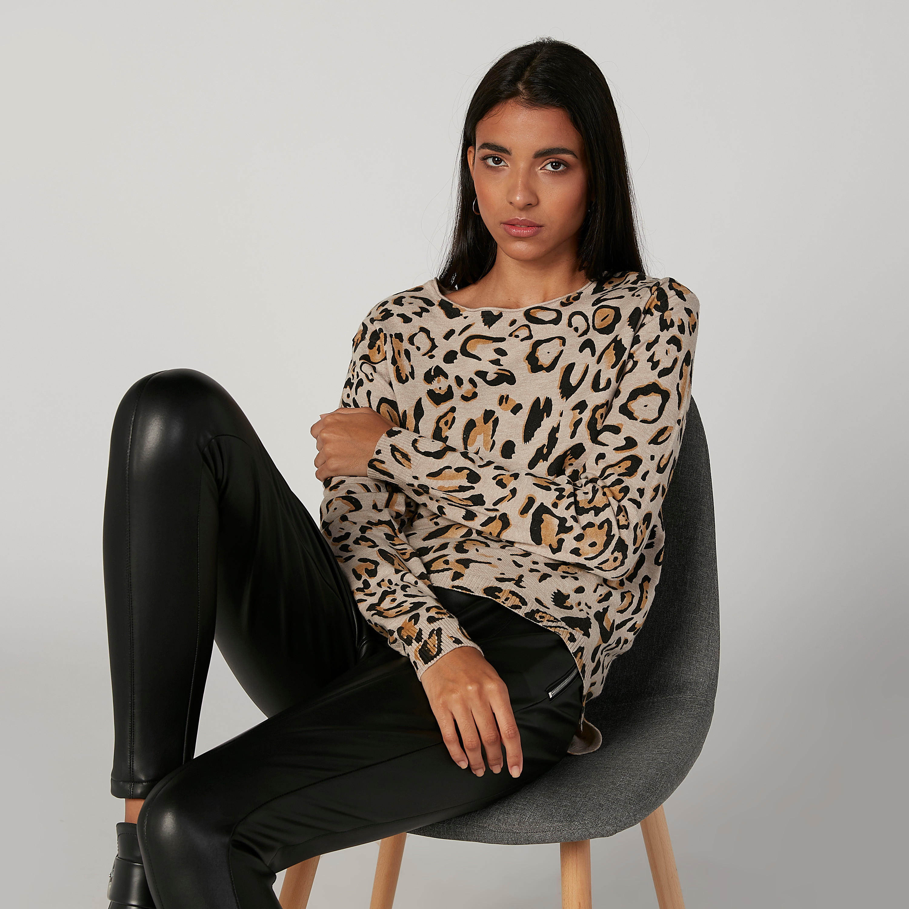 كنزة بياقة قارب وأكمام طويلة وطبعات حيوانات-women-clothing-cardigansandjumpers-jumpers-image-4