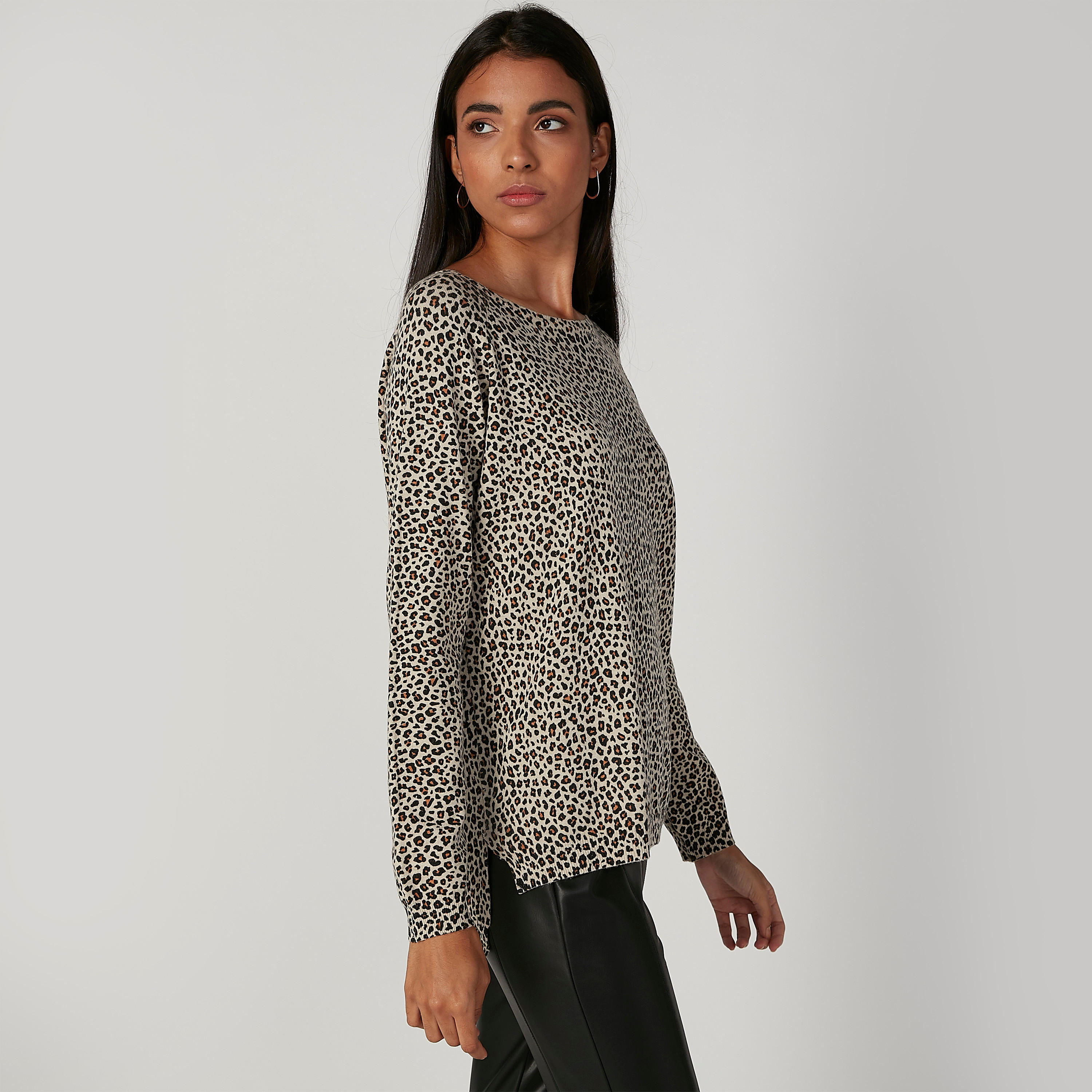 كنزة بياقة قارب وأكمام طويلة وطبعات حيوانات-women-clothing-cardigansandjumpers-jumpers-image-3