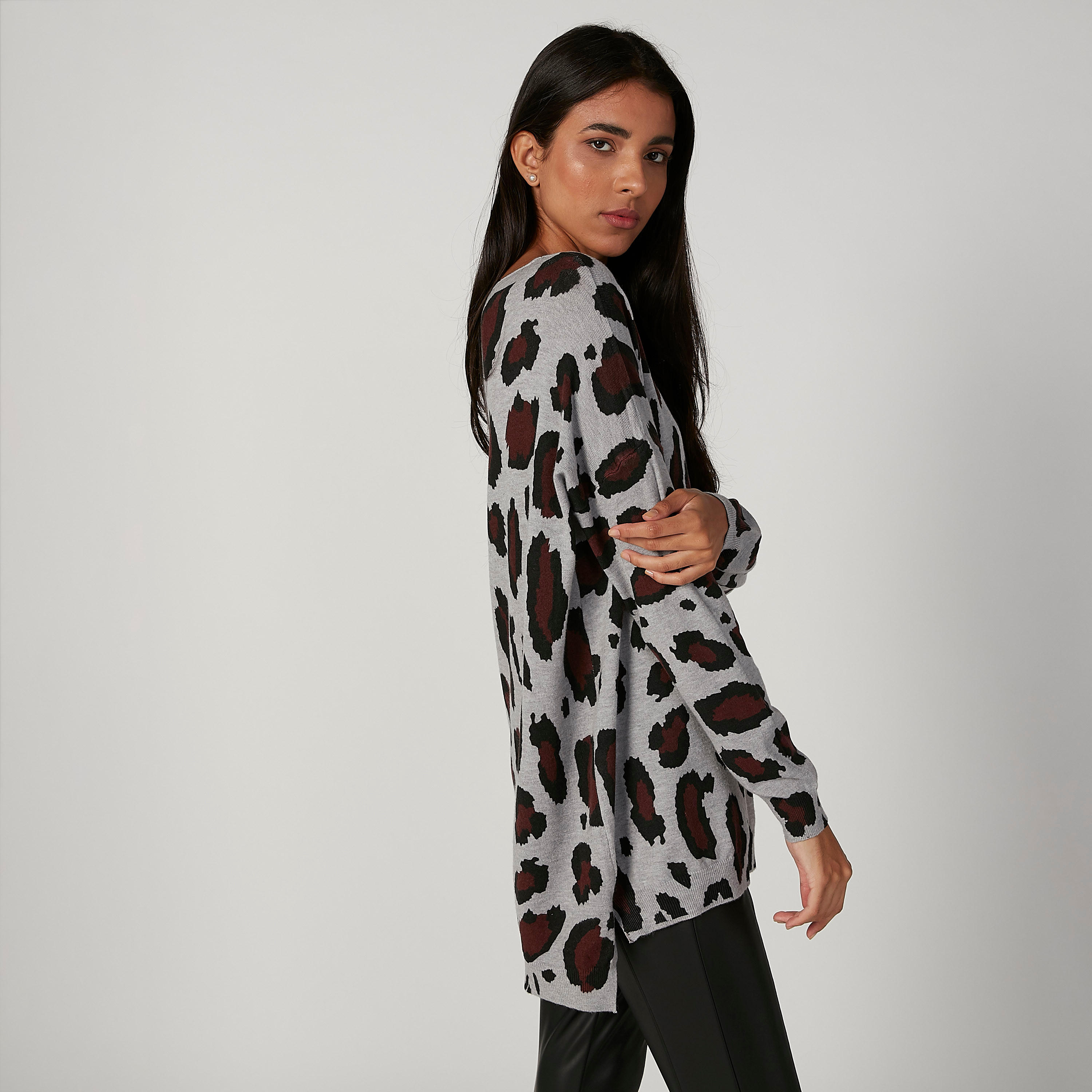 كنزة بياقة قارب وأكمام طويلة وطبعات حيوانات-women-clothing-cardigansandjumpers-jumpers-image-3
