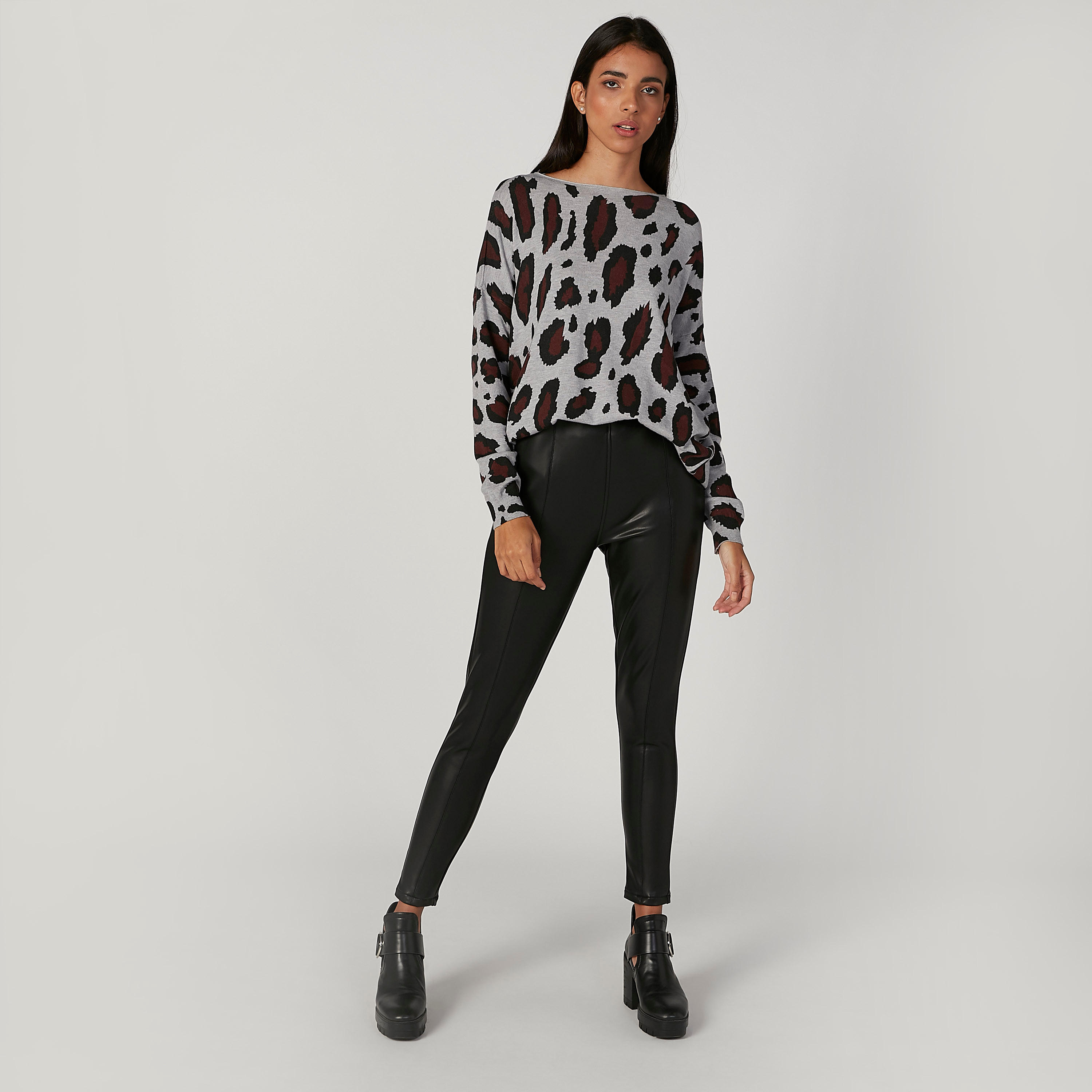 كنزة بياقة قارب وأكمام طويلة وطبعات حيوانات-women-clothing-cardigansandjumpers-jumpers-image-4