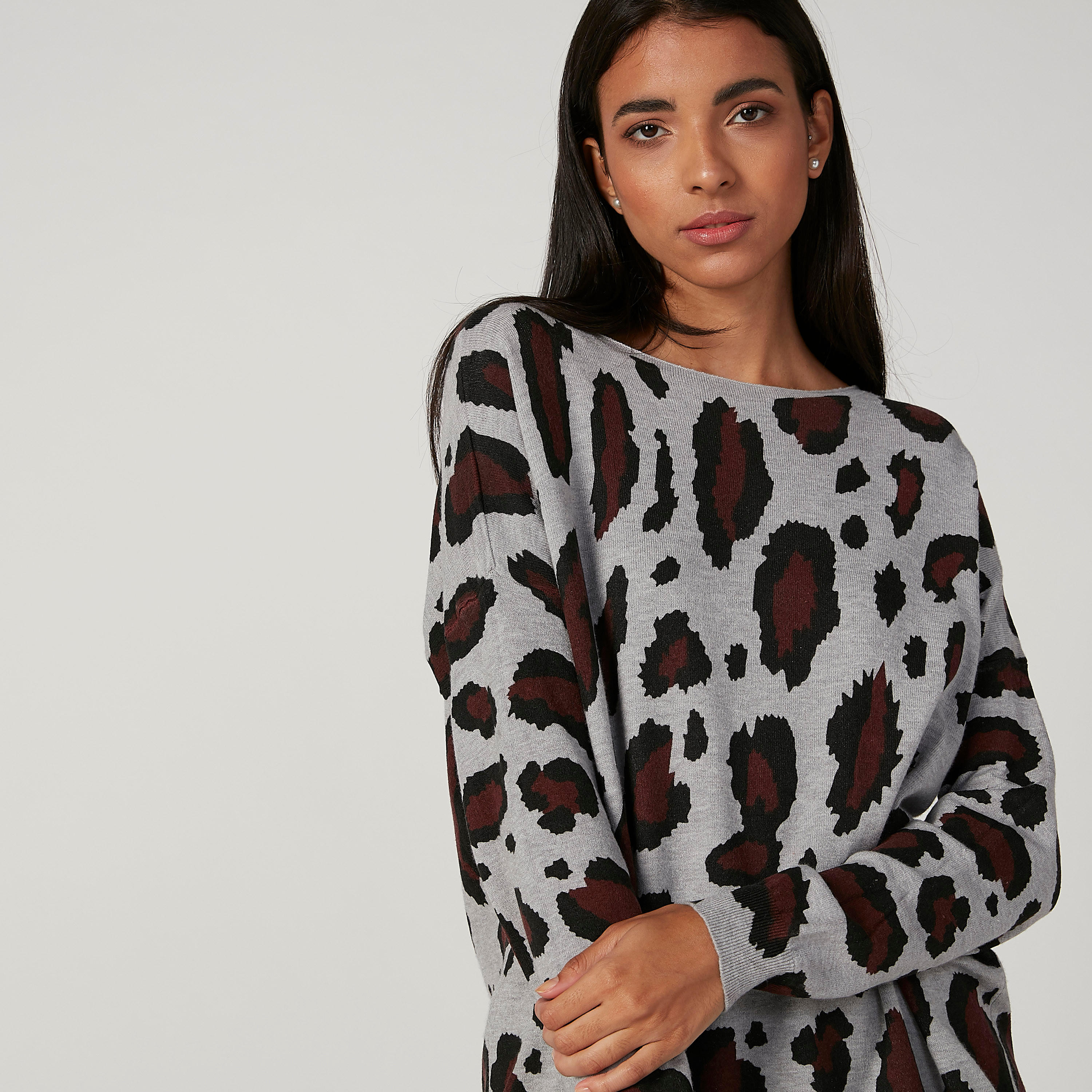 كنزة بياقة قارب وأكمام طويلة وطبعات حيوانات-women-clothing-cardigansandjumpers-jumpers-image-5