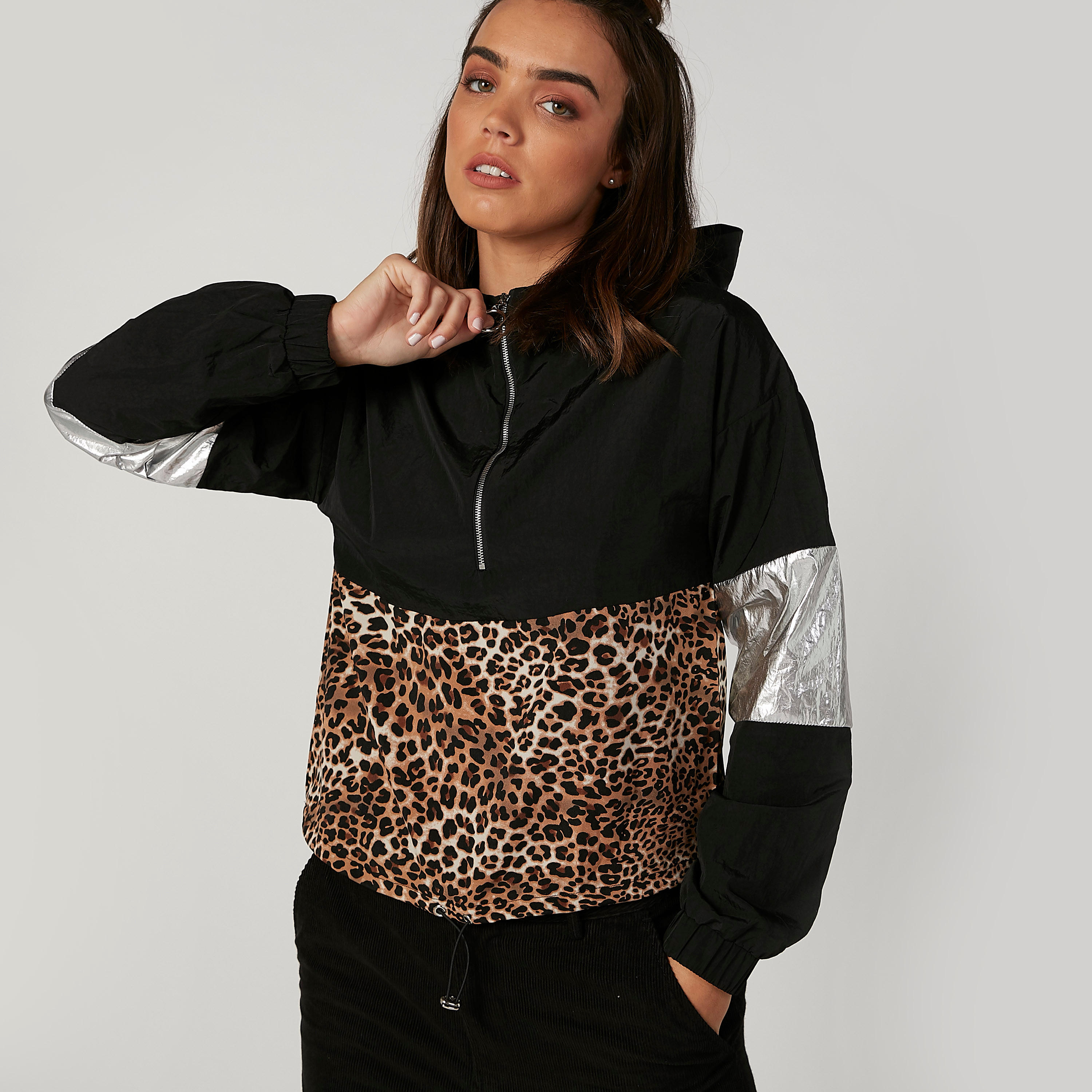 Animal Printed Jacket with Long Sleeves and Hood-women-winterwear-coatsandjackets-jackets-image-3