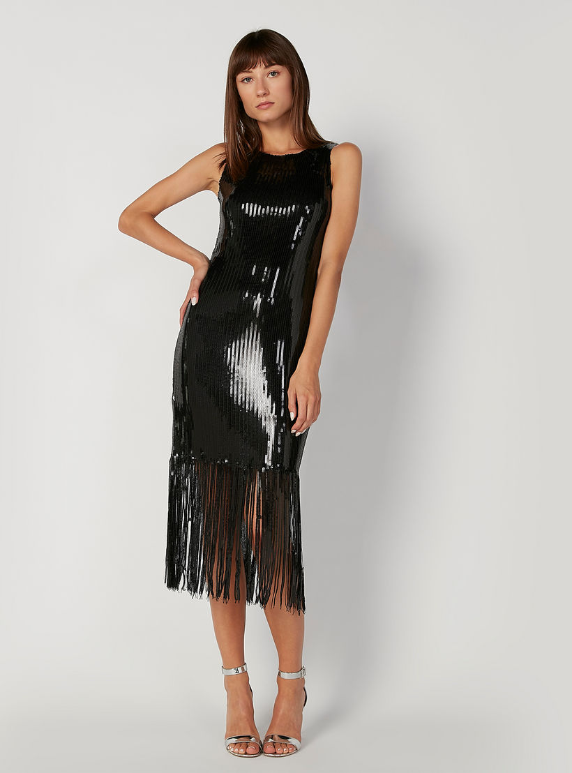 فستان ميدي مزيّن دون أكمام بياقة مستديرة وشراشيب-women-clothing-dresses-image-3