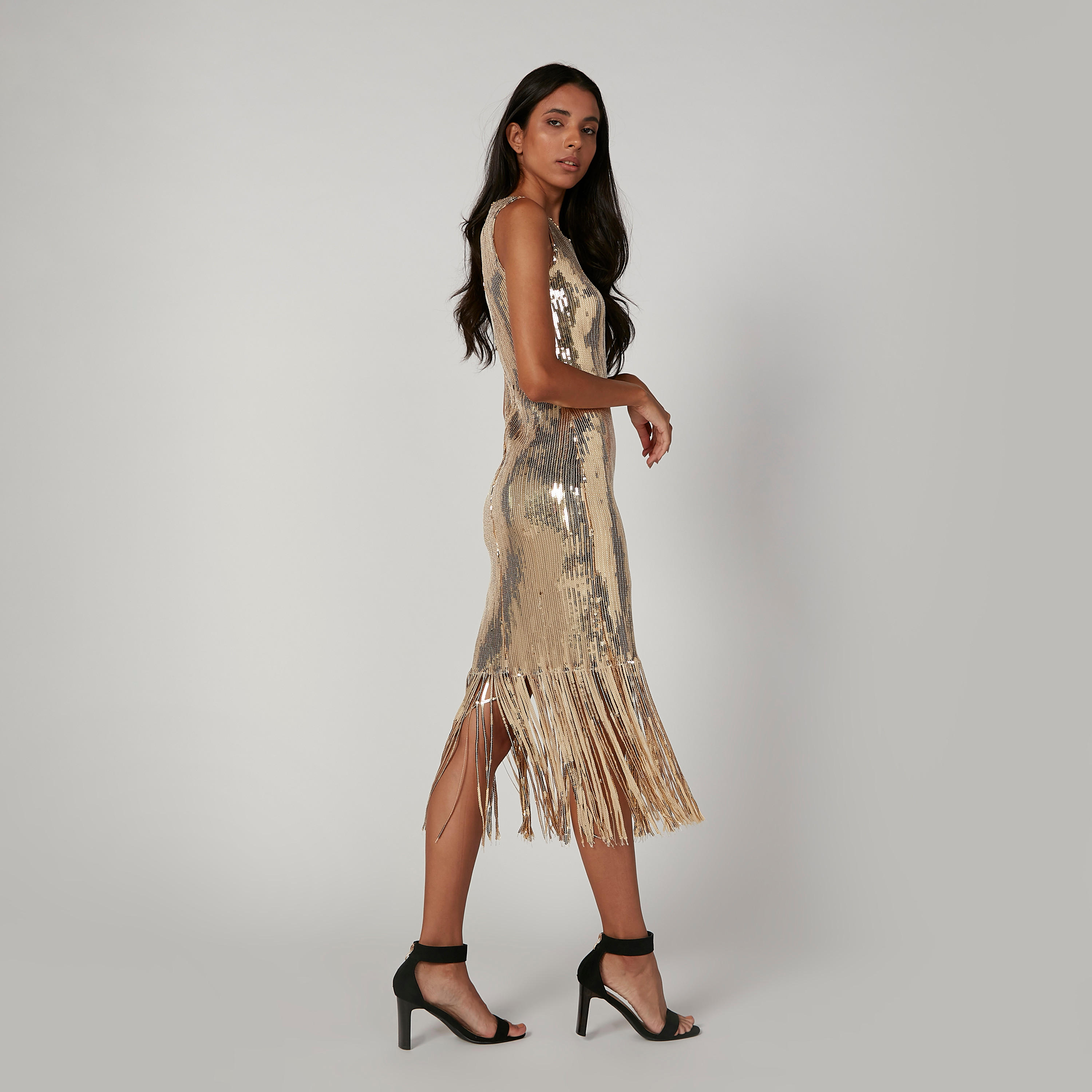 فستان ميدي مزيّن دون أكمام بياقة مستديرة وشراشيب-women-clothing-dresses-image-4