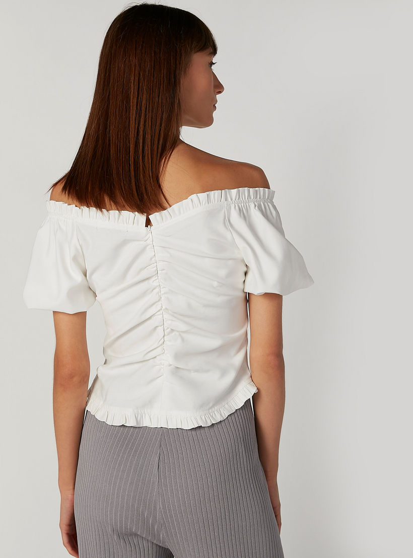 بلوزة سكيني سادة بياقة طوق وأكمام قصيرة-women-clothing-shirtsandblouses-blouses-image-2