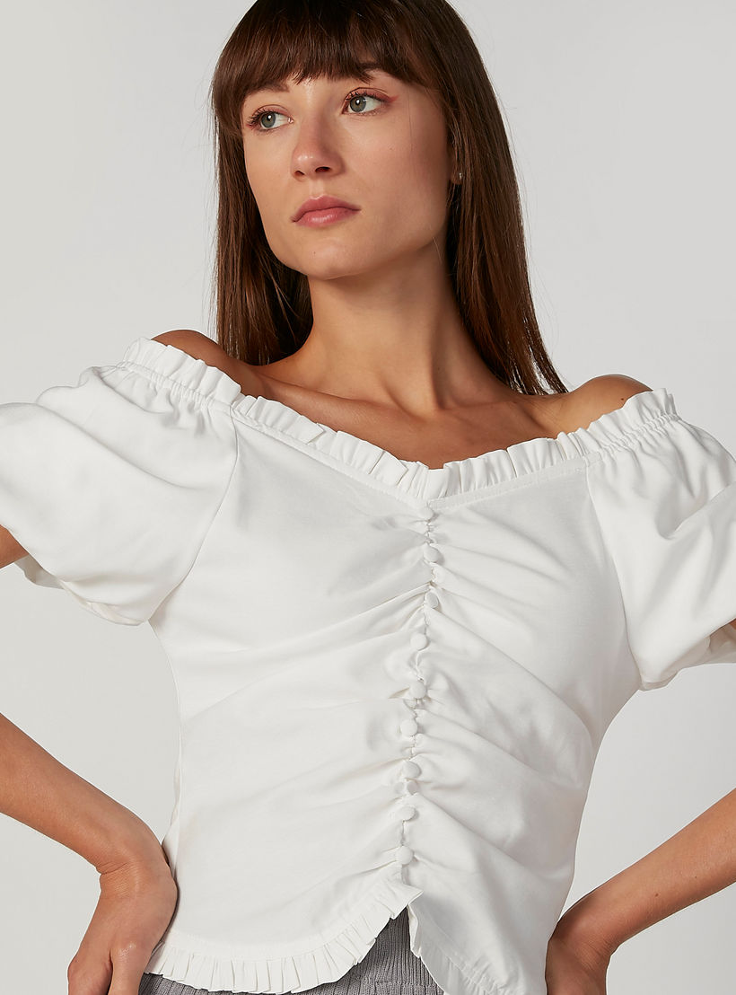 بلوزة سكيني سادة بياقة طوق وأكمام قصيرة-women-clothing-shirtsandblouses-blouses-image-4