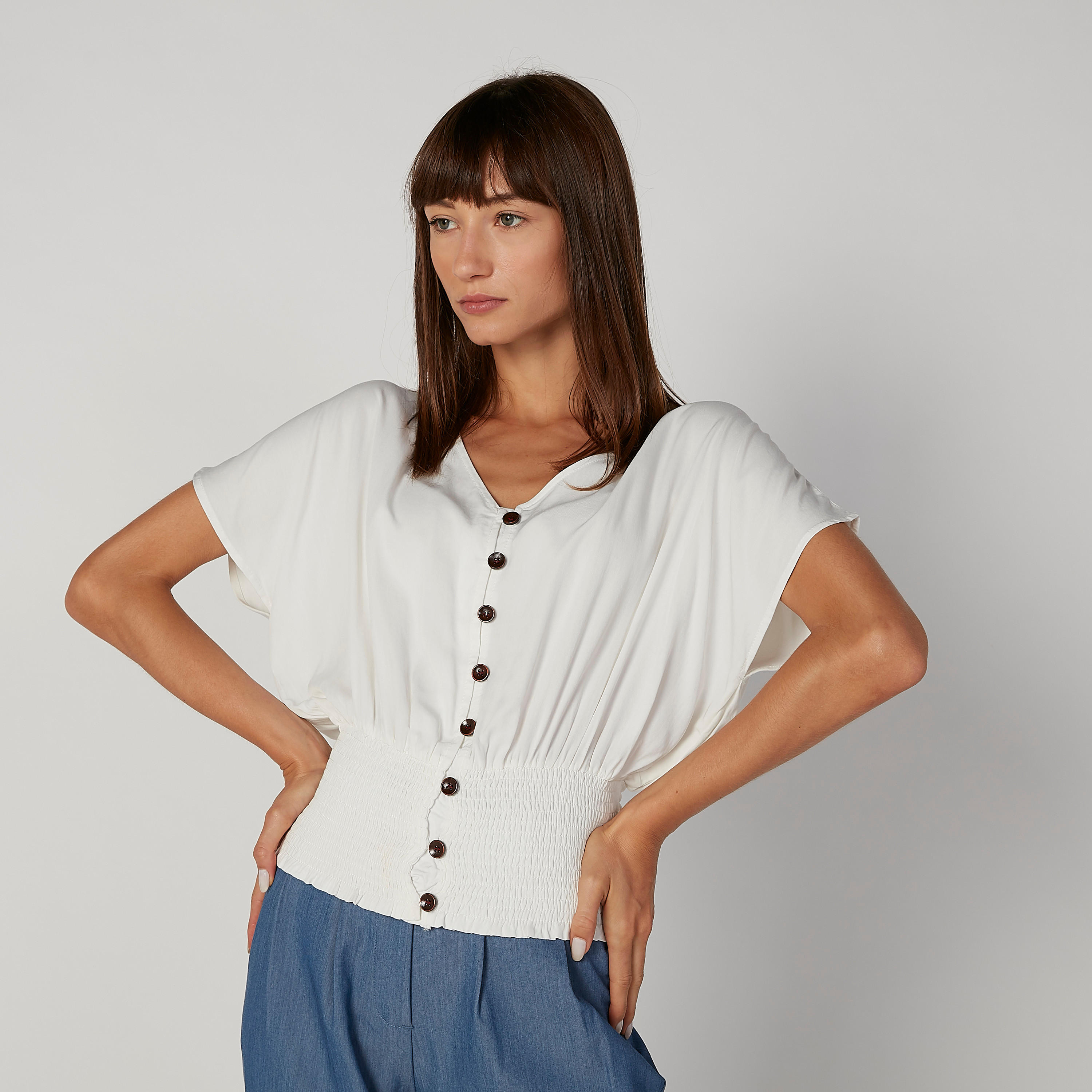 بلوزة سادة بياقة V ودرزات-women-clothing-shirtsandblouses-blouses-image-5
