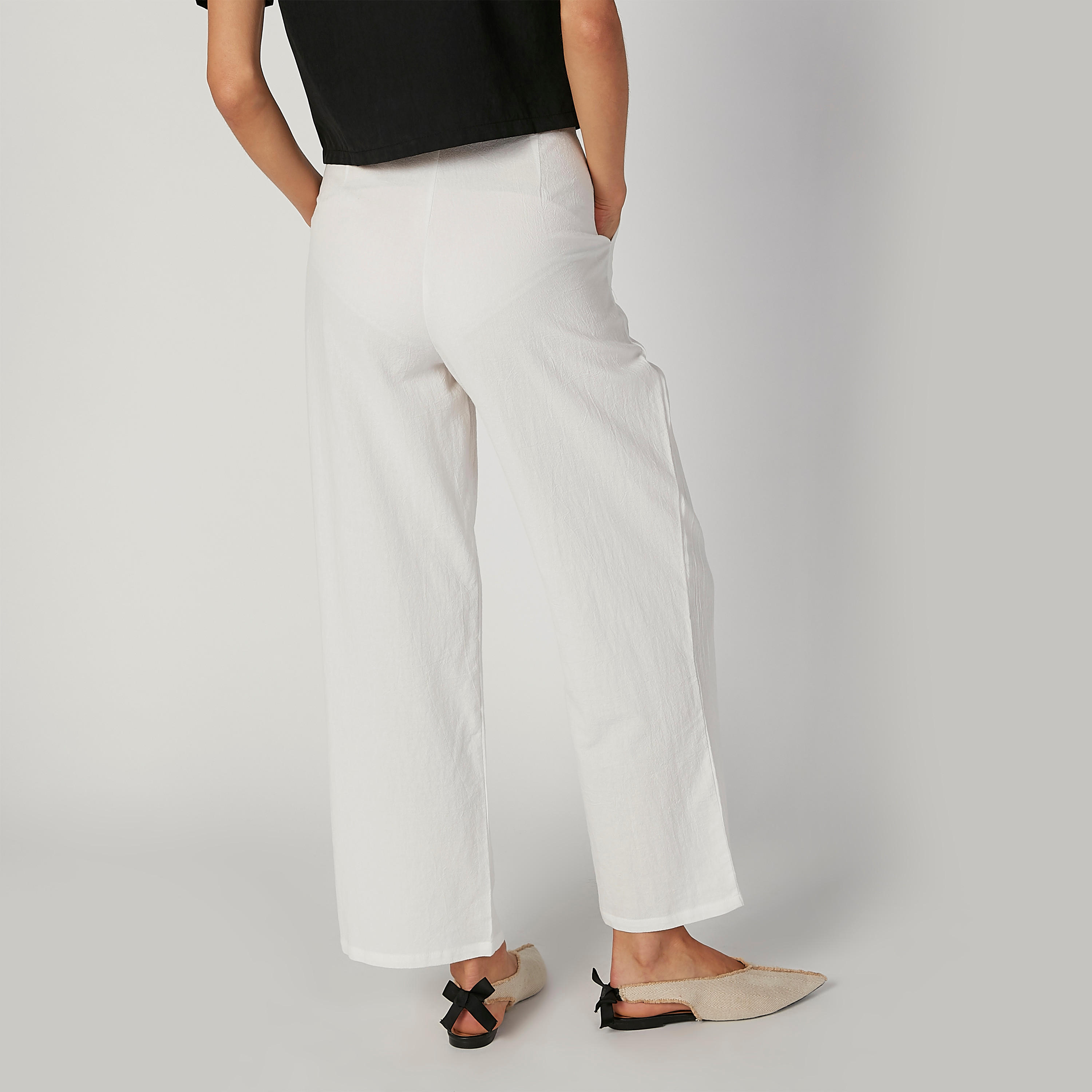 Full Length Textured Mid Waist Pants with Pocket Detail-women-clothing-bottoms-trousers-image-3
