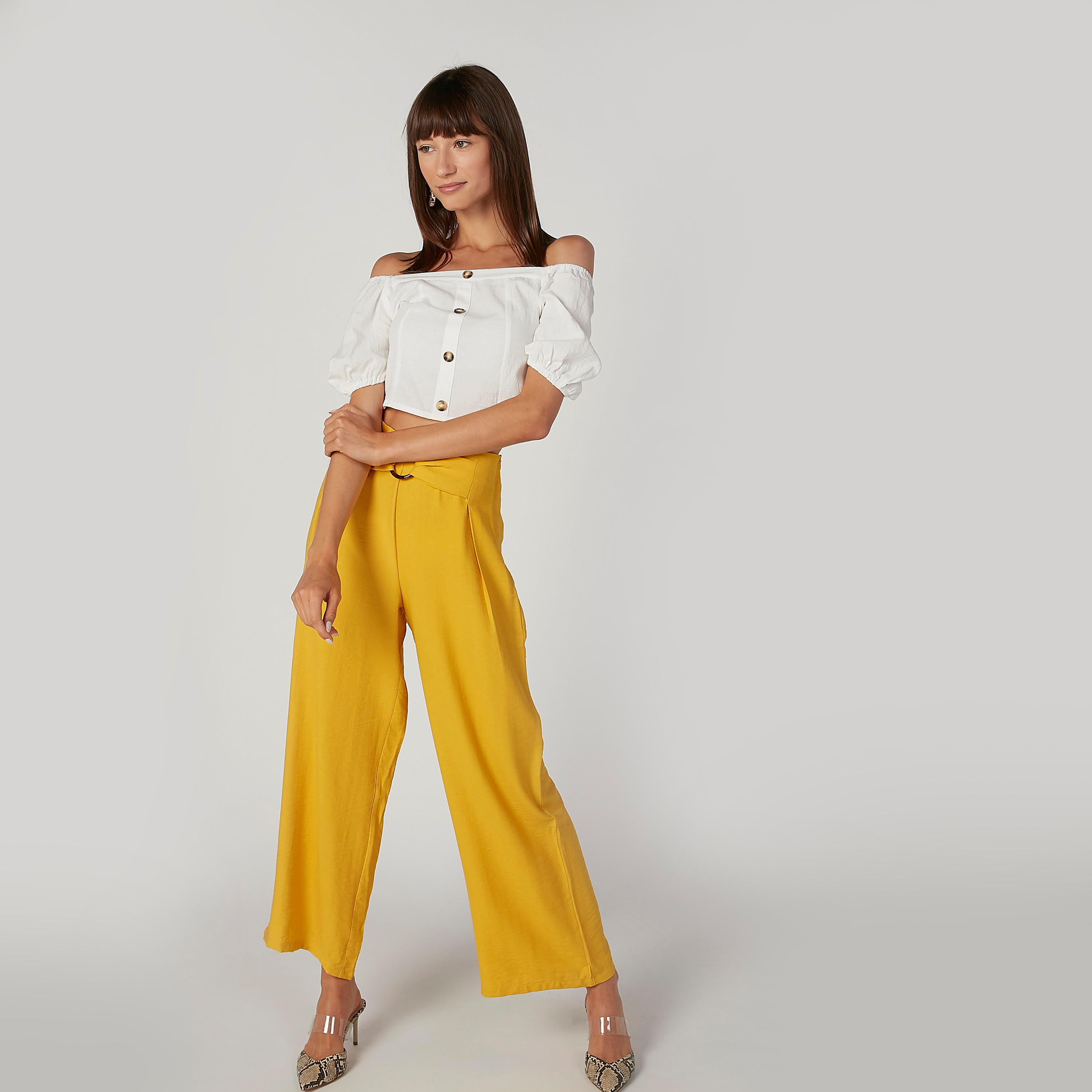 Slim Fit Plain Crop Top with Bardot Neck and Short Sleeves-women-clothing-shirtsandblouses-blouses-image-4