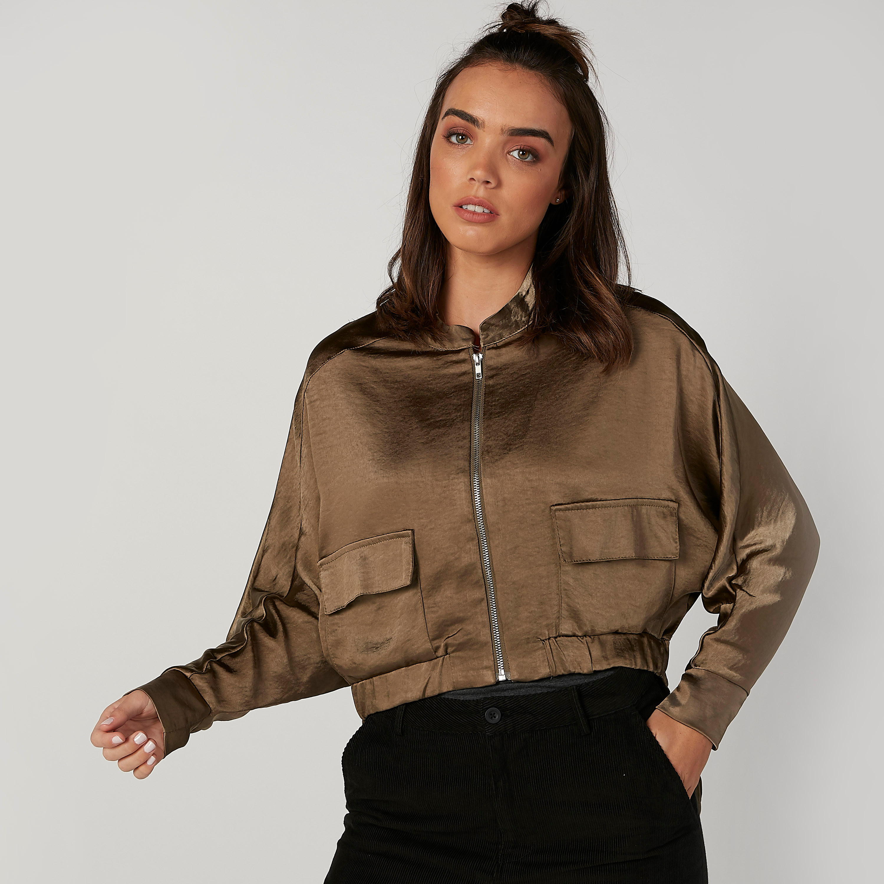 جاكيت سادة بأكمام طويلة وحواف غير مستوية-women-winterwear-coatsandjackets-jackets-image-5