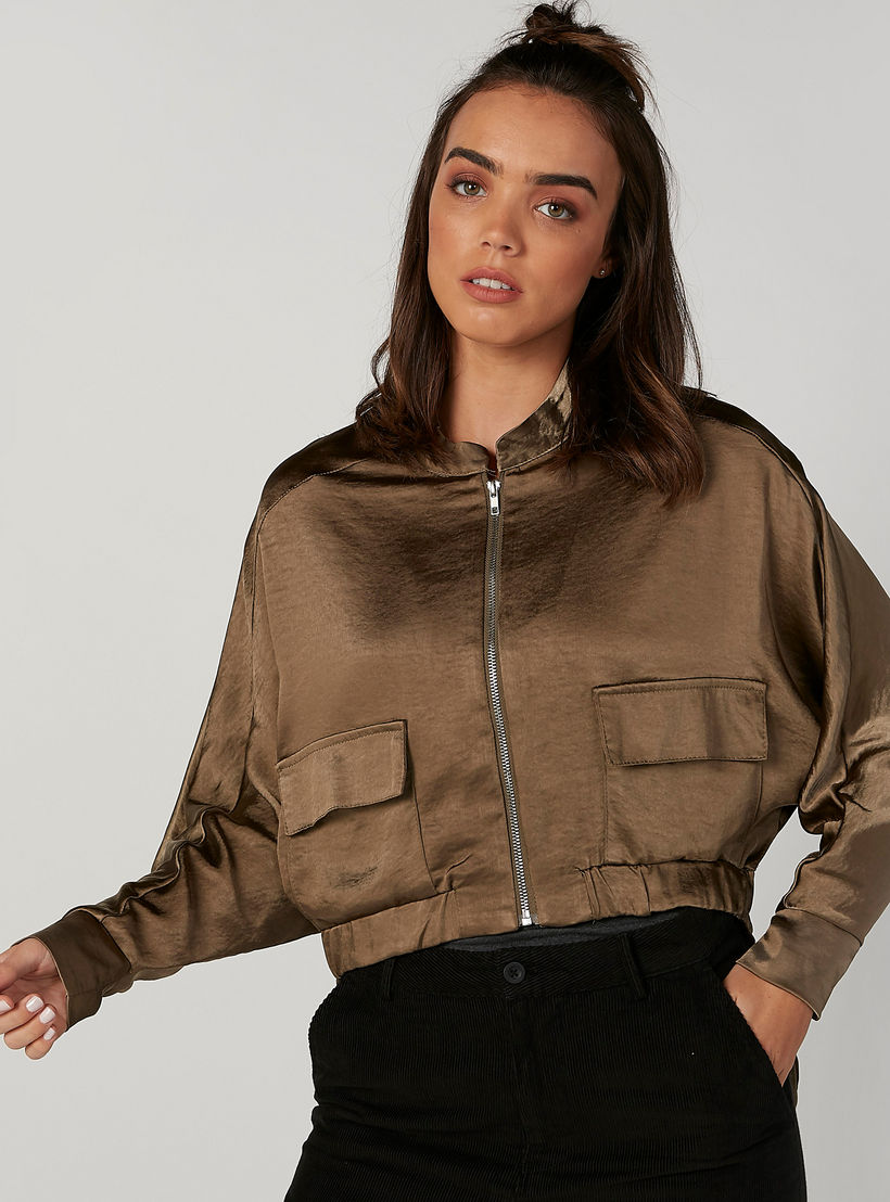 جاكيت سادة بأكمام طويلة وحواف غير مستوية-women-winterwear-coatsandjackets-jackets-image-5