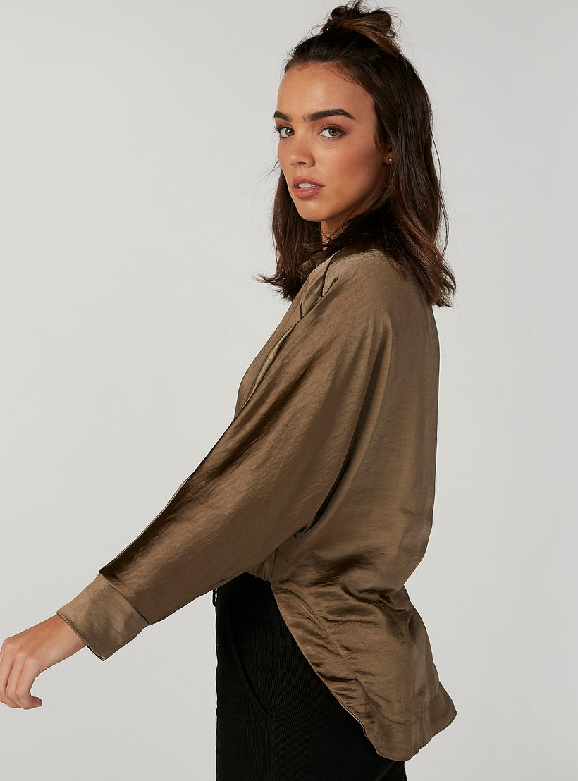 جاكيت سادة بأكمام طويلة وحواف غير مستوية-women-winterwear-coatsandjackets-jackets-image-3