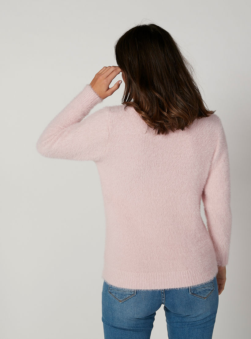 سويتر بياقة مستديرة وأكمام طويلة وتفاصيل لؤلؤ-women-clothing-cardigansandjumpers-jumpers-image-3