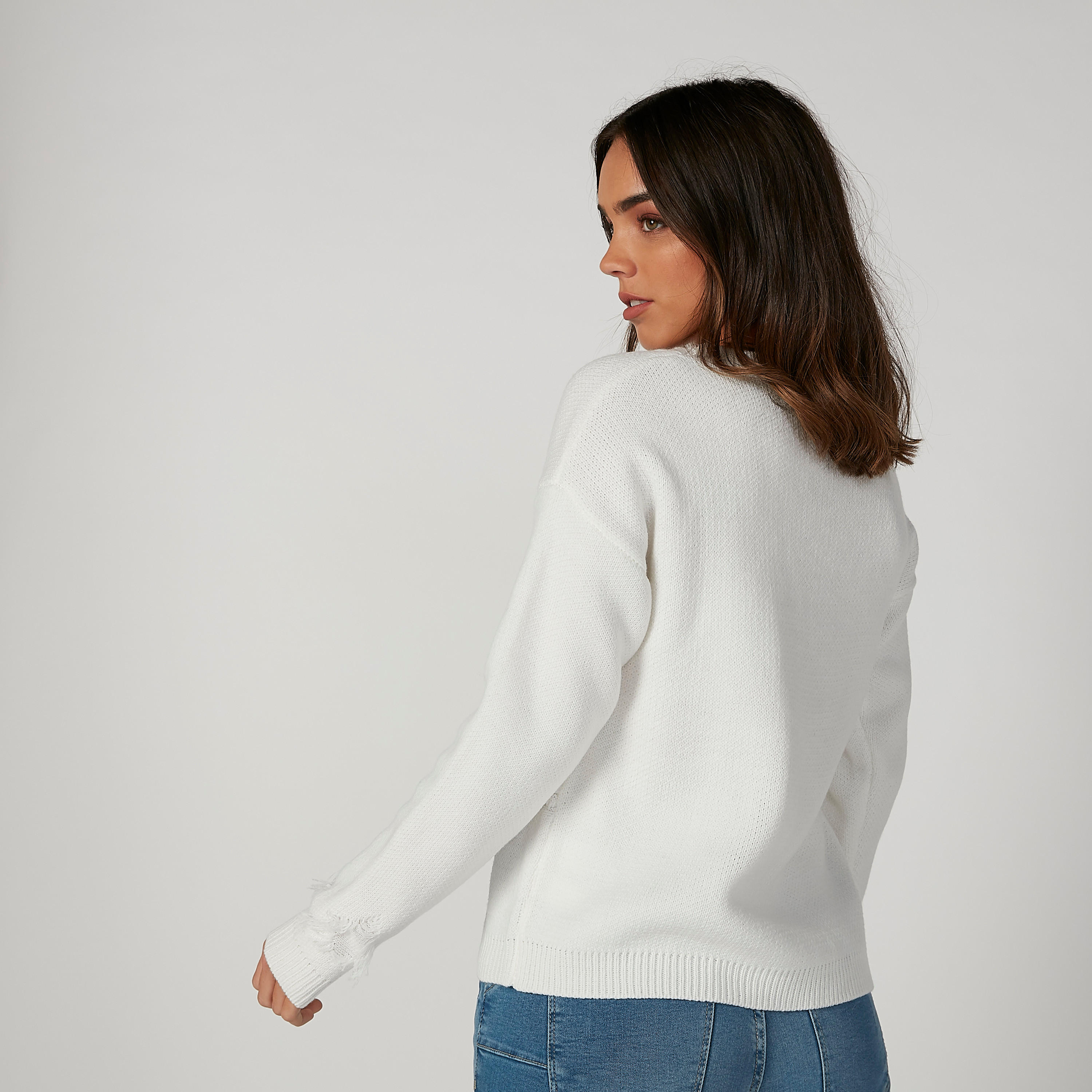 كنزة بارزة الملمس بياقة مستديرة وتفاصيل لؤلؤ-women-clothing-cardigansandjumpers-jumpers-image-2