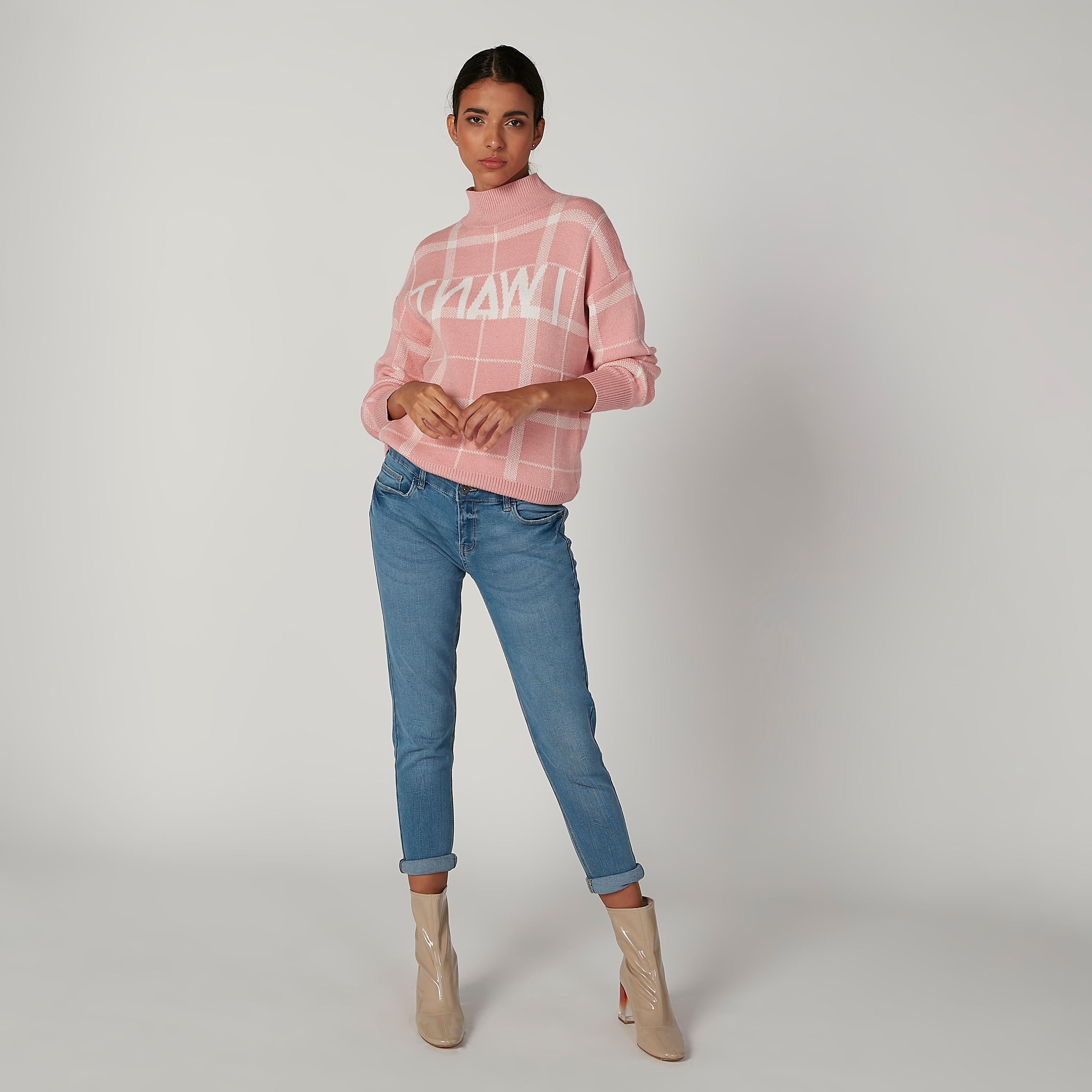سويتر كاروهات بياقة عالية وأكمام طويلة-women-clothing-cardigansandjumpers-jumpers-image-3
