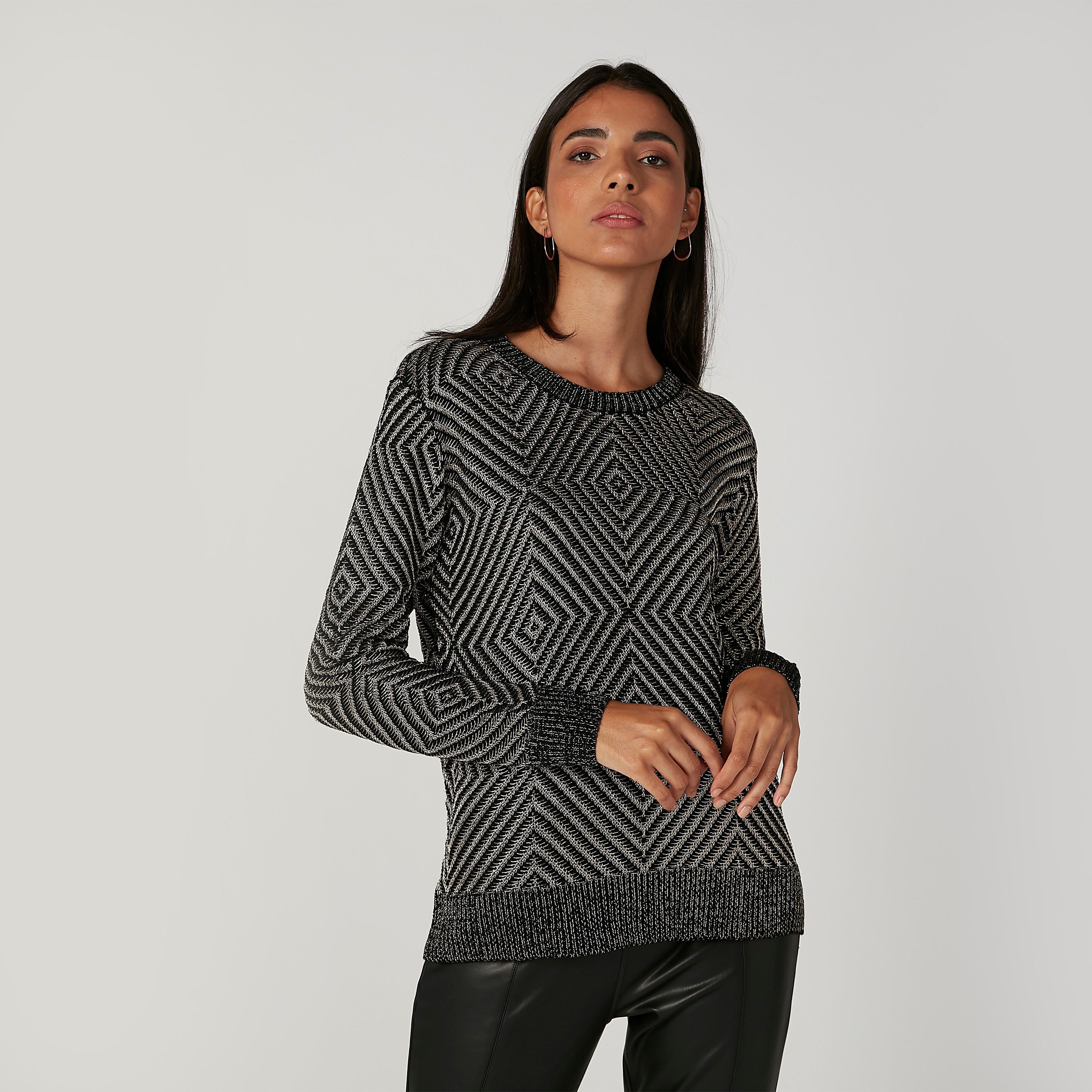 كنزة بارزة الملمس بياقة مستديرة وأكمام طويلة-women-clothing-cardigansandjumpers-jumpers-image-5